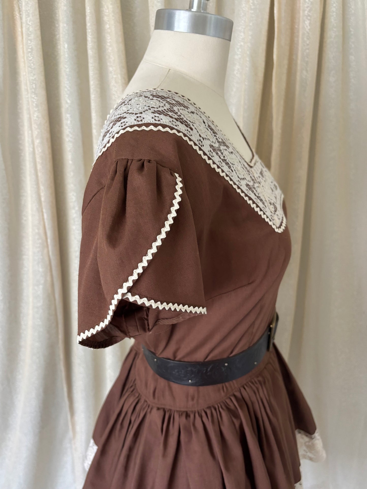 70s western square dance prairie dress