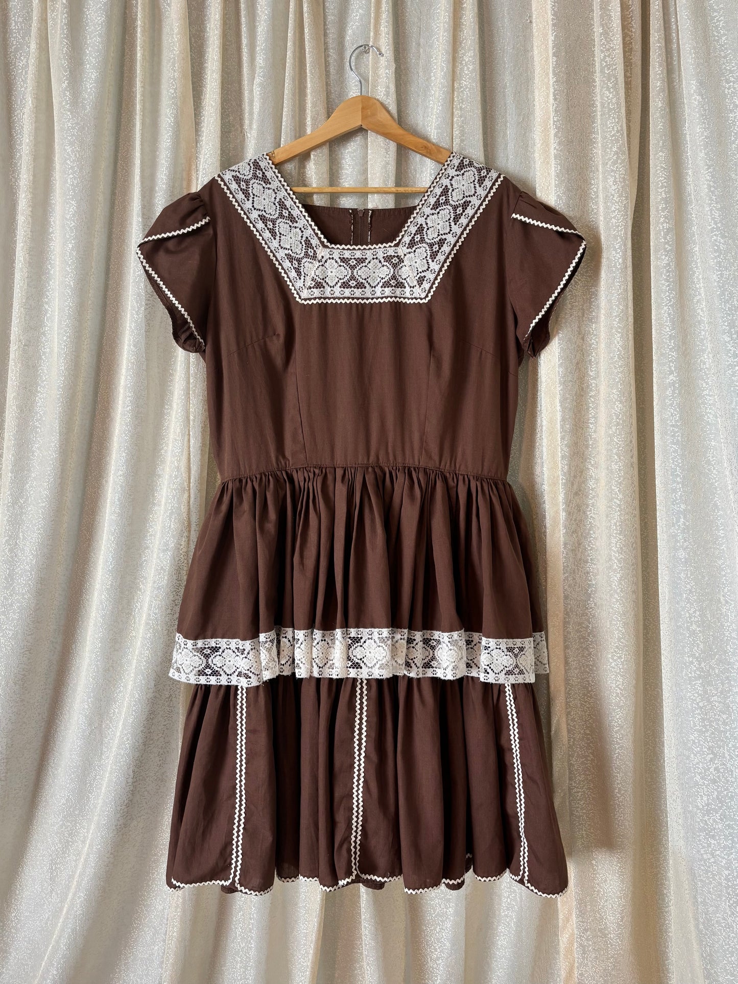 70s western square dance prairie dress