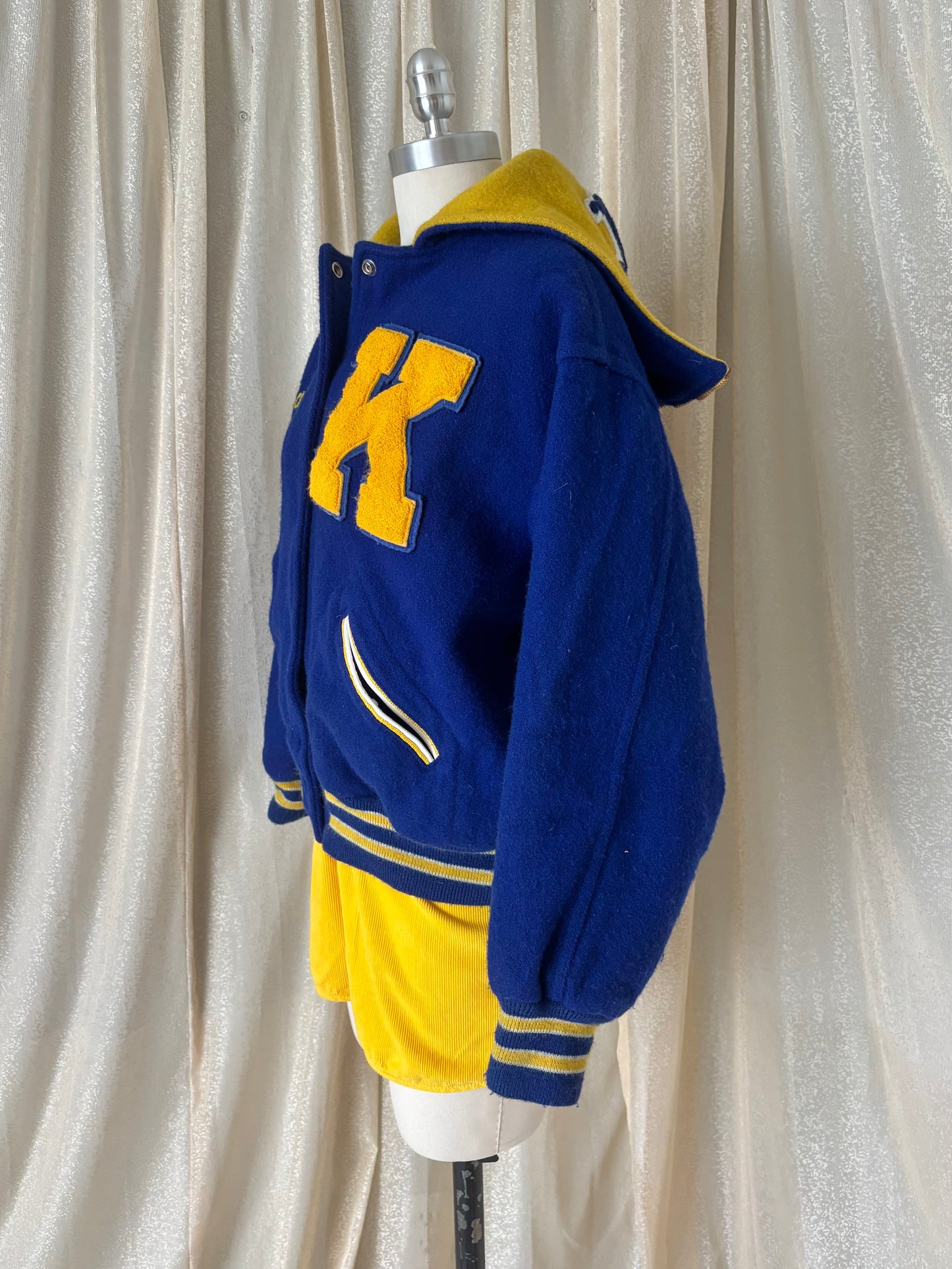 80s custom wool baseball patch varsity jacket