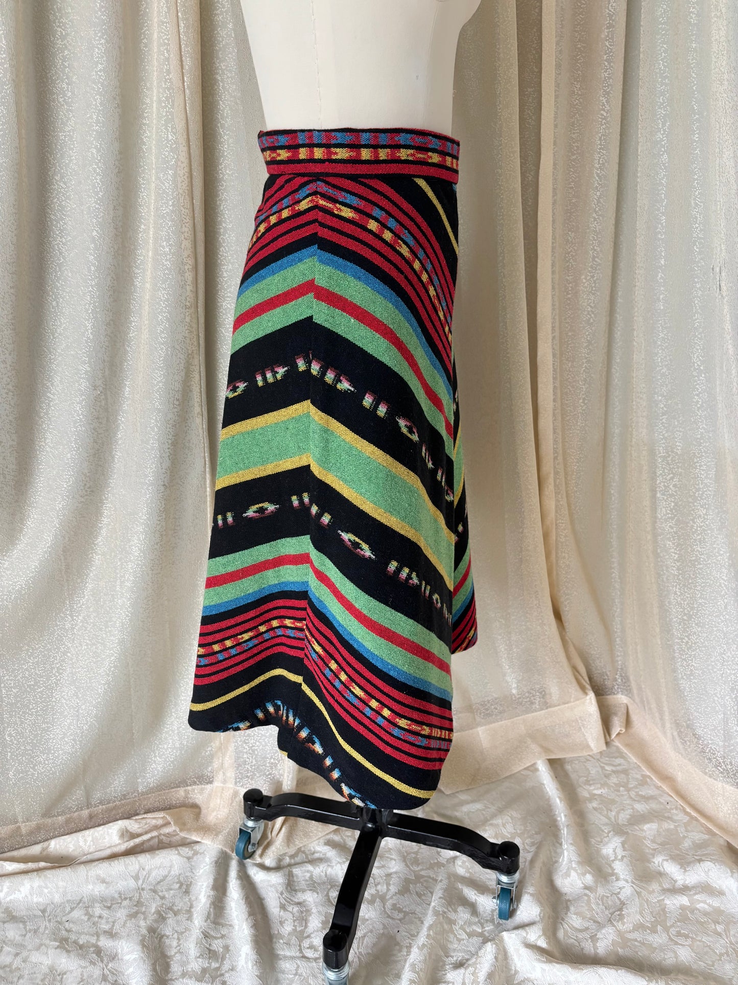 70s chevron serape blanket skirt