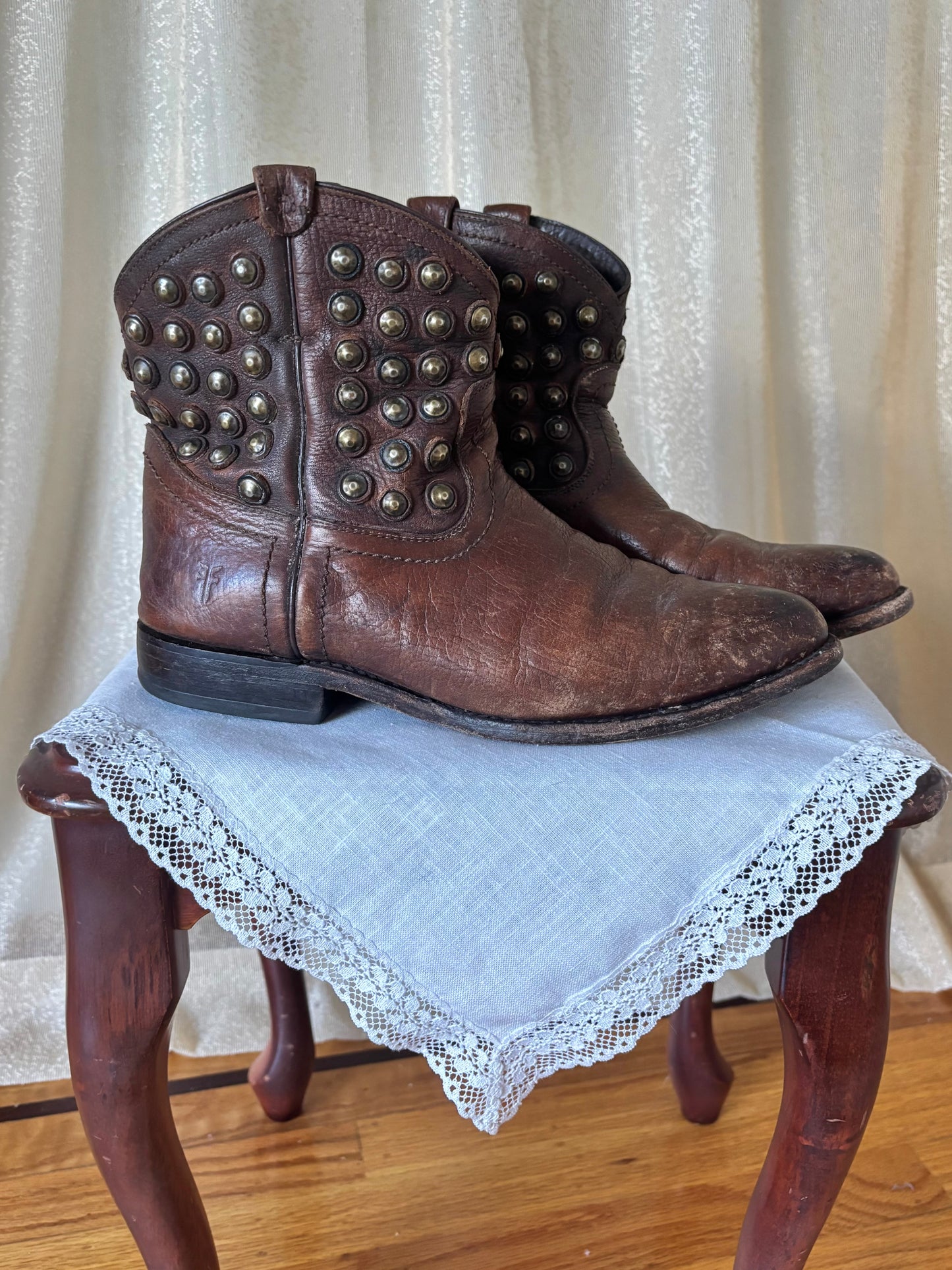 Studded leather Frye boots