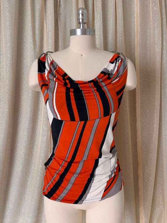 Georges Rech colorful cowl neck top