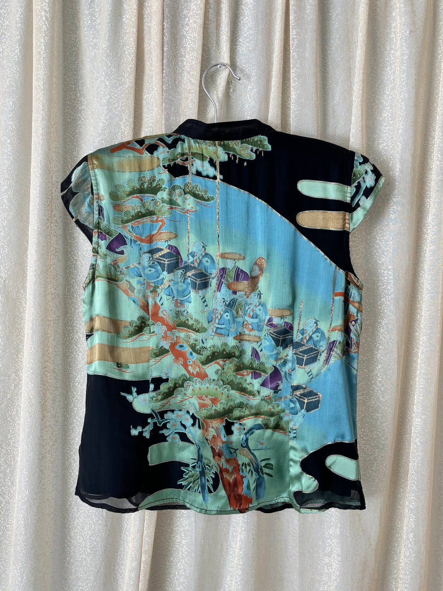 Citron painted qipao-style top