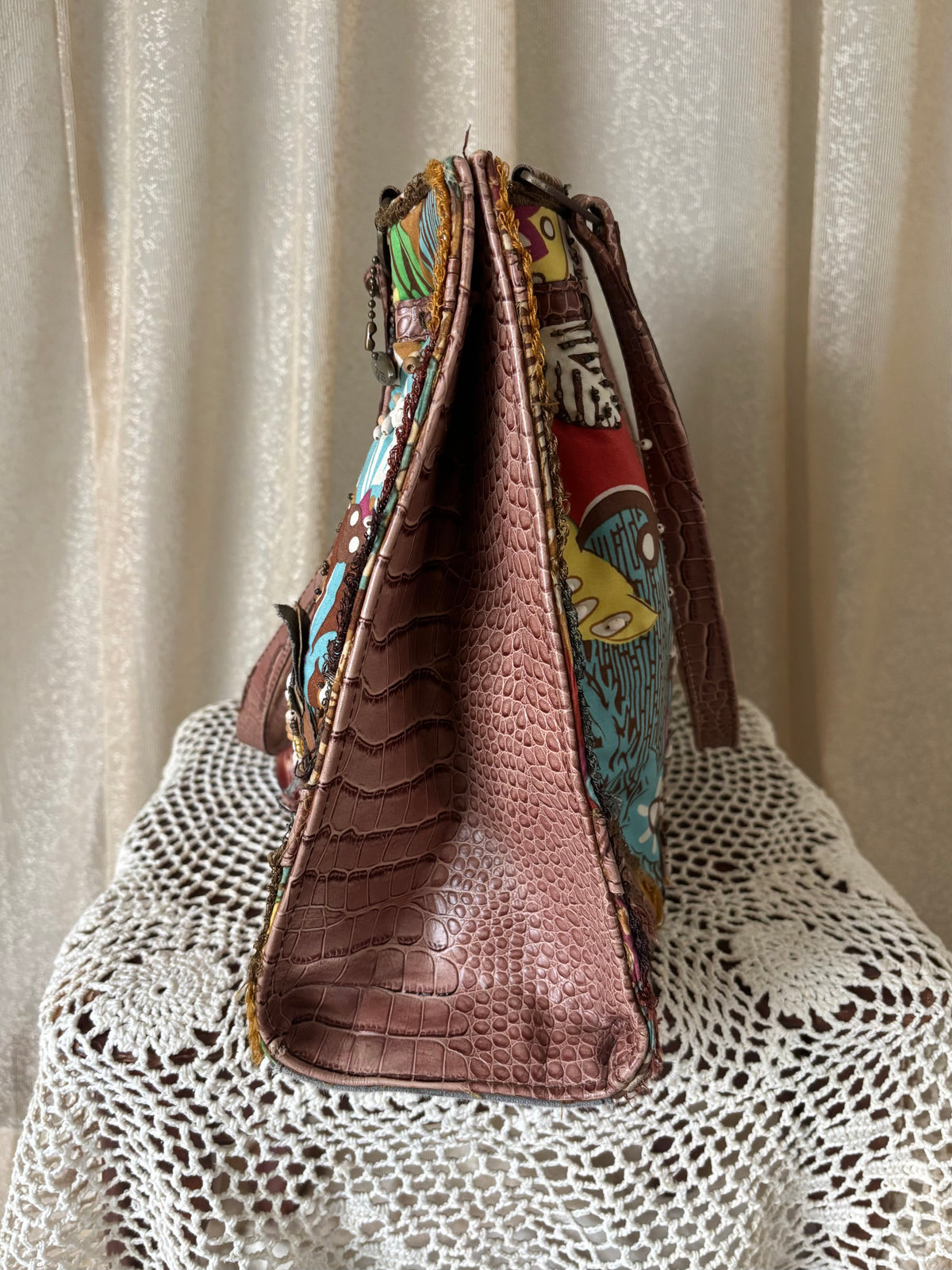 Vintage Mary Frances boho beaded shoulder bag