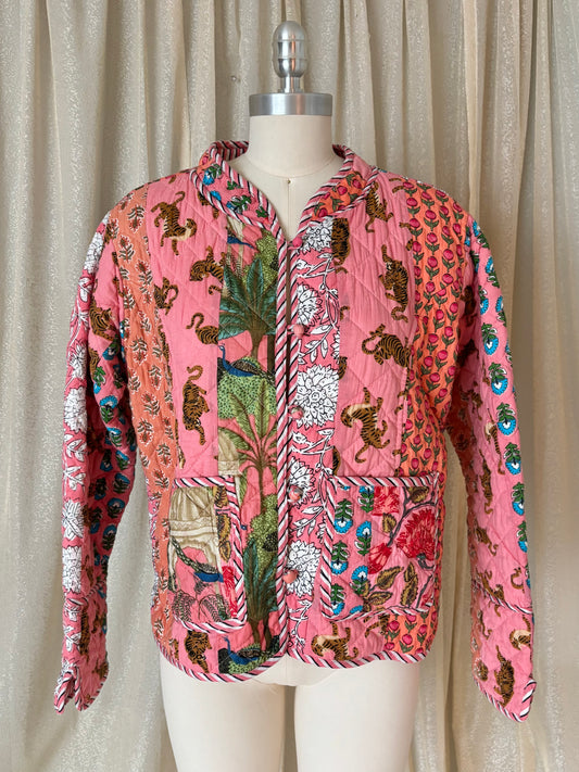 Vintage India cotton quilted patchwork jacket