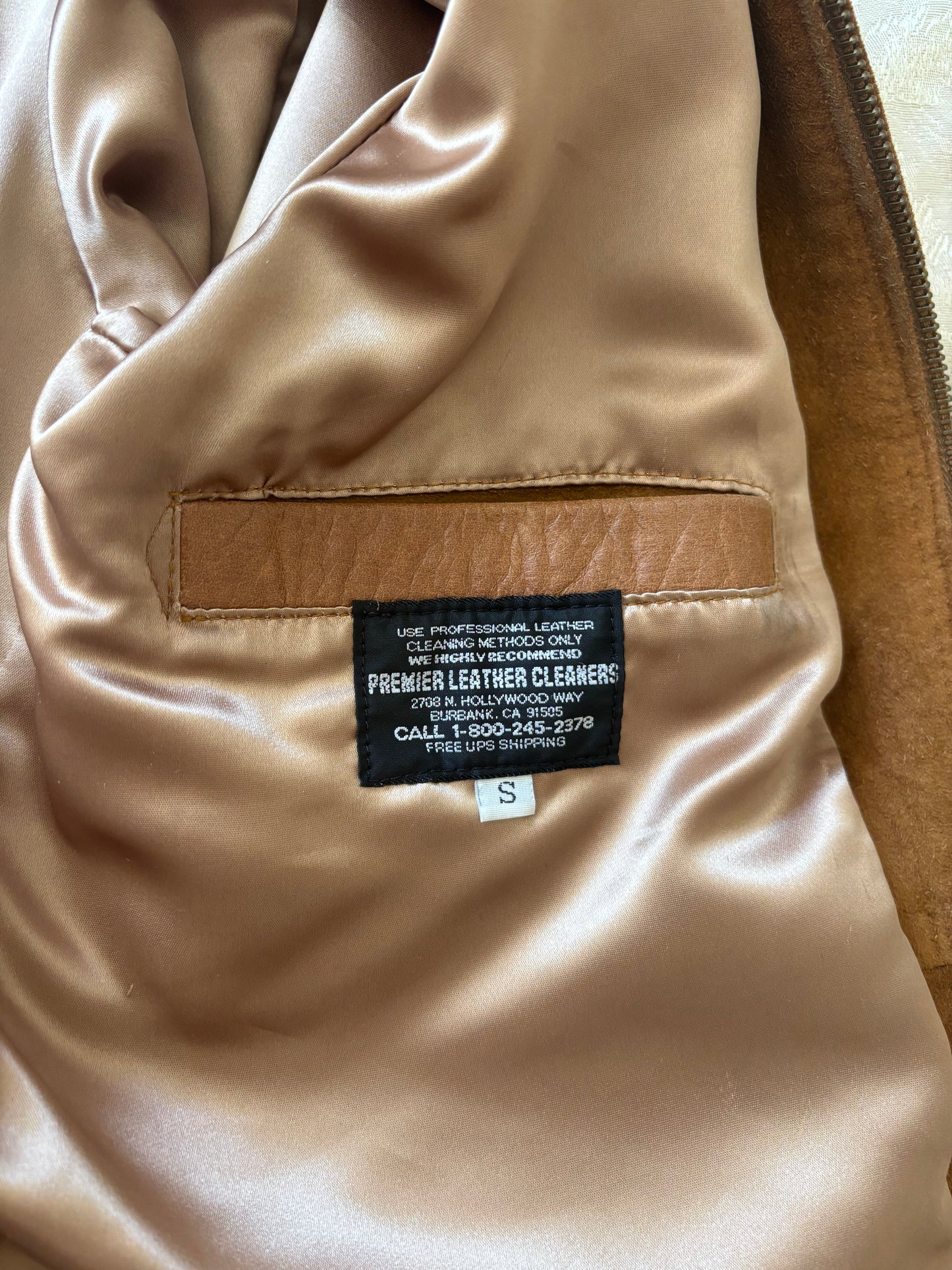 Rare Alan Michael tooled leather whipstitch suede jacket