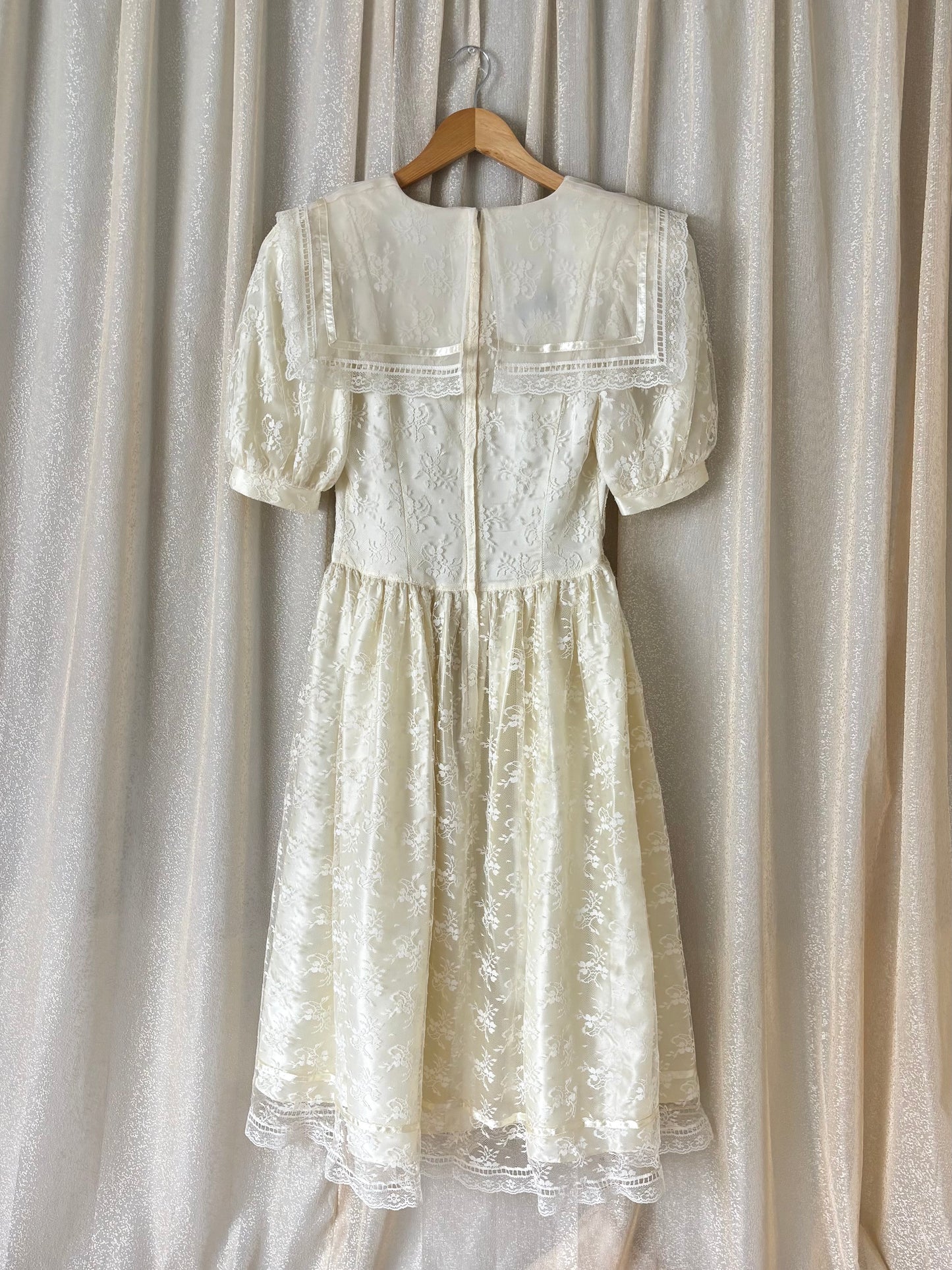 80s lace sailor collar Gunne Sax