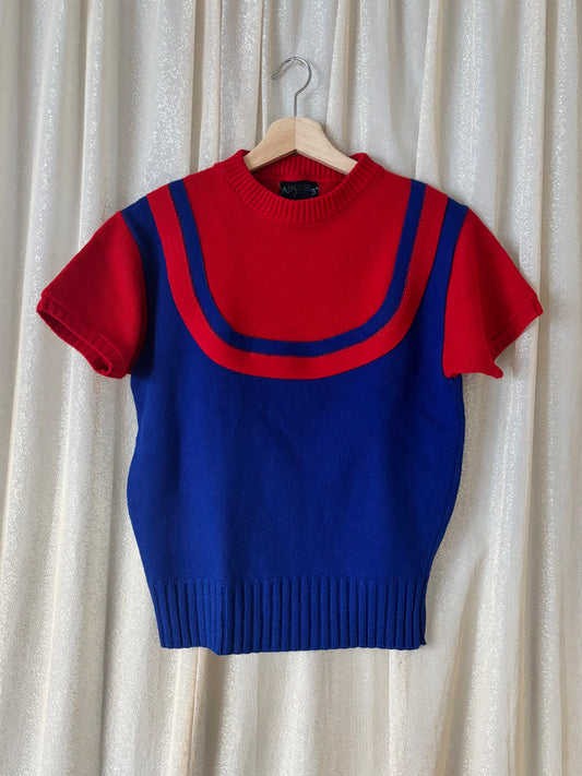 Vintage cheerleader mock neck sweater
