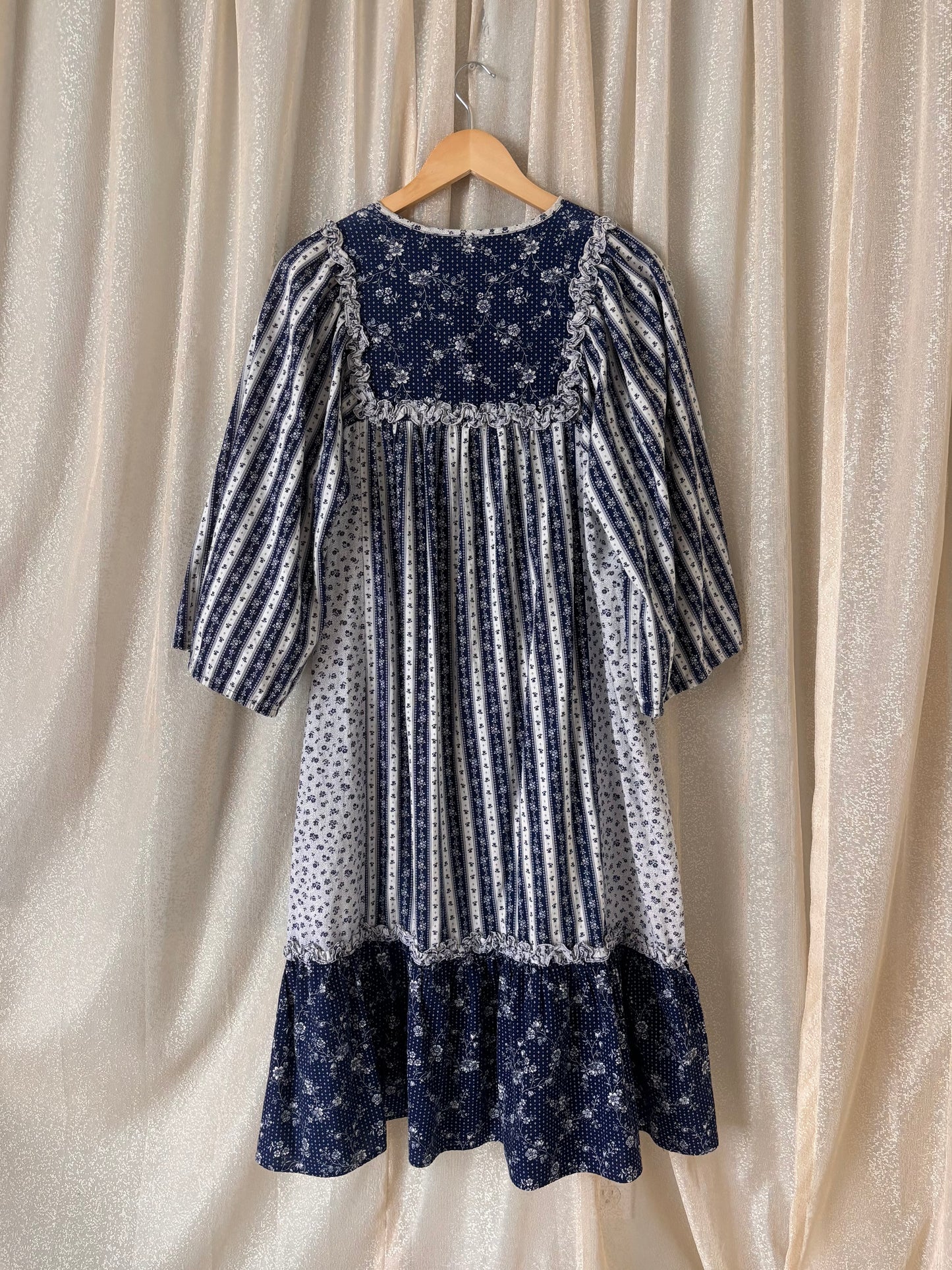 Vintage floral striped prairie dress