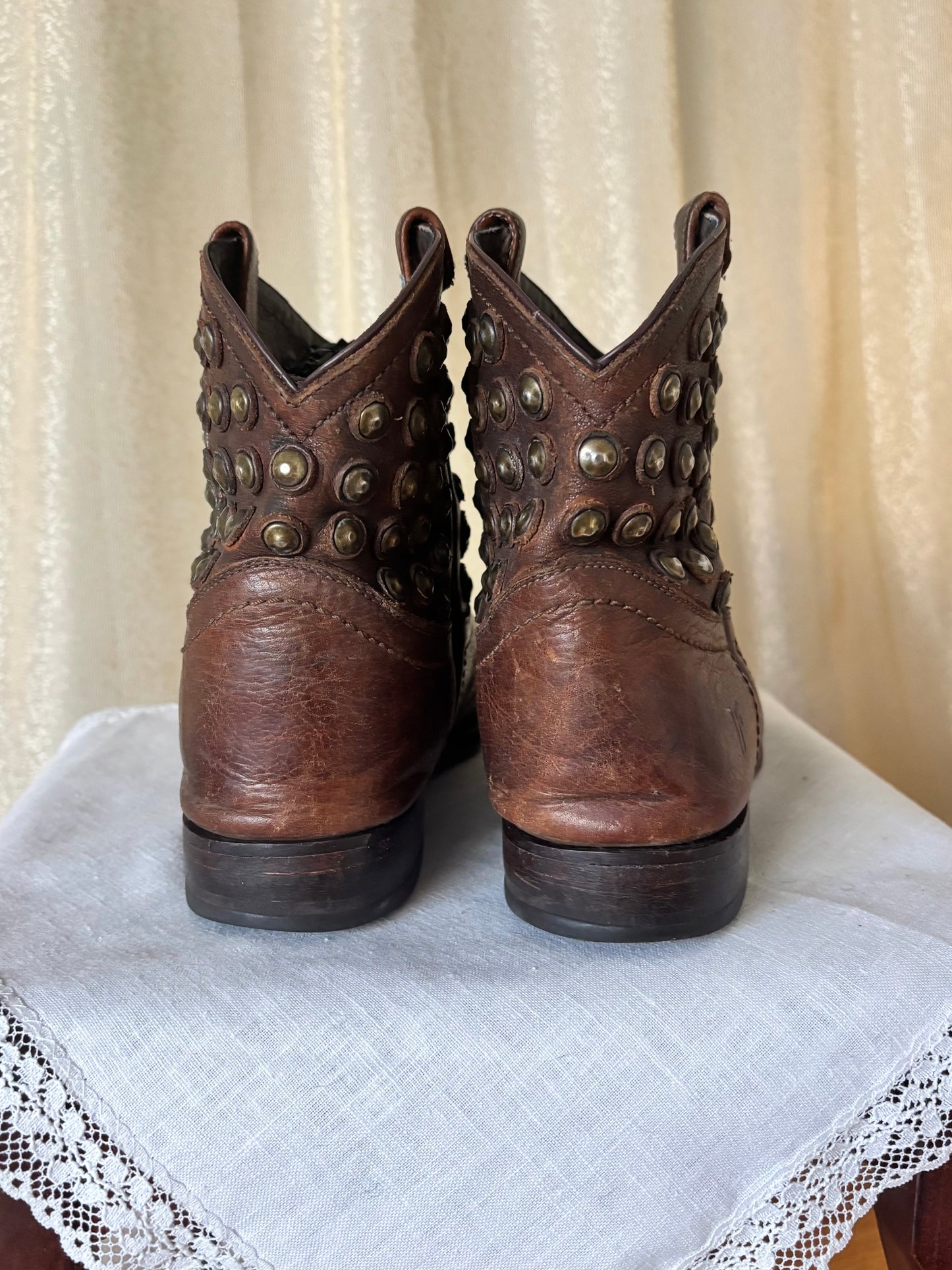 Studded leather Frye boots