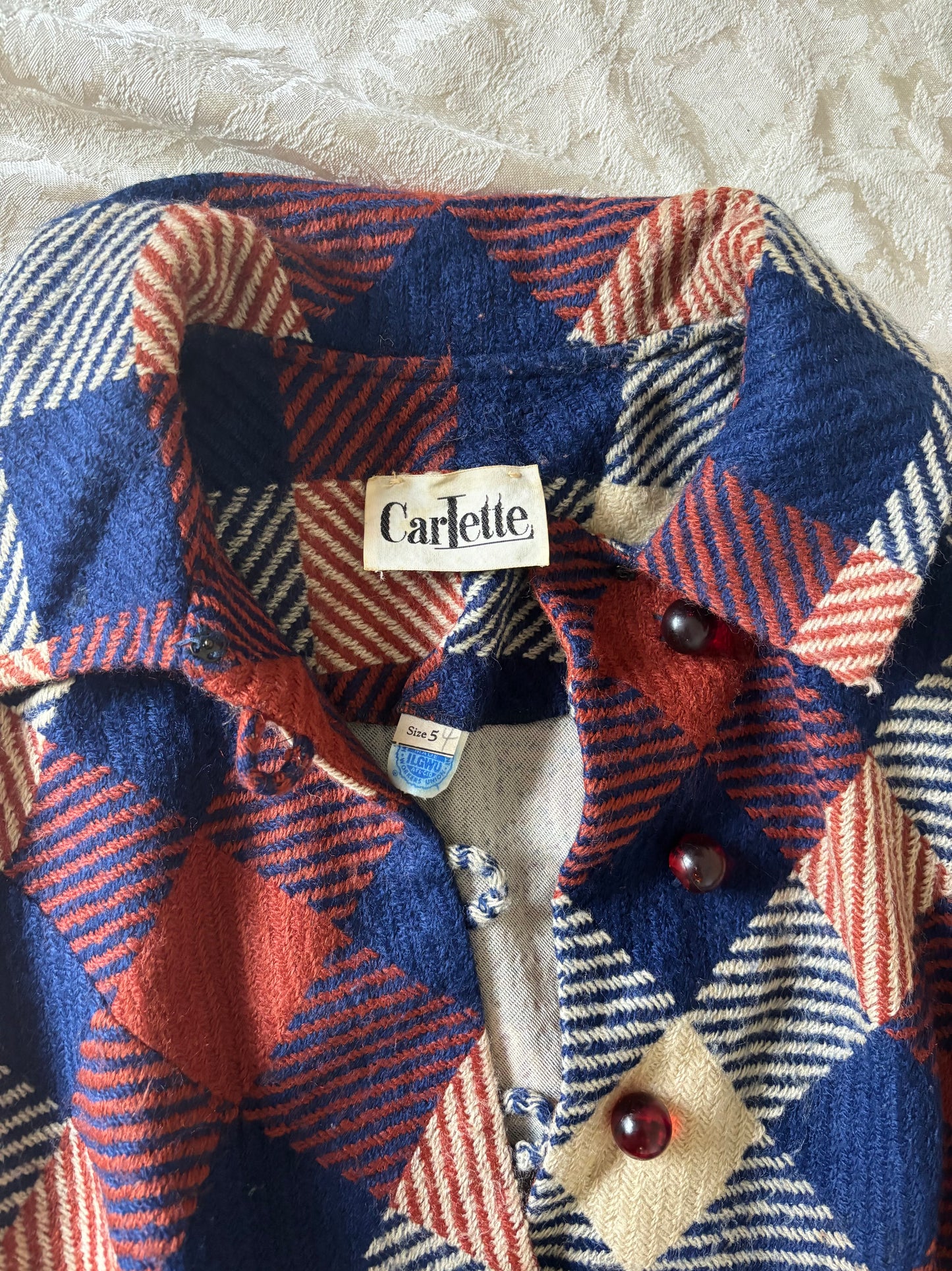 60s mod wool plaid collared dress