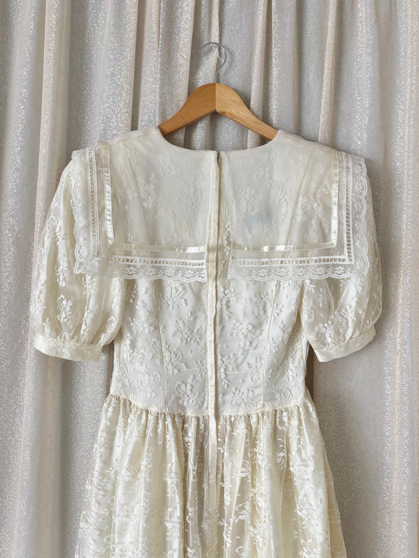 80s lace sailor collar Gunne Sax