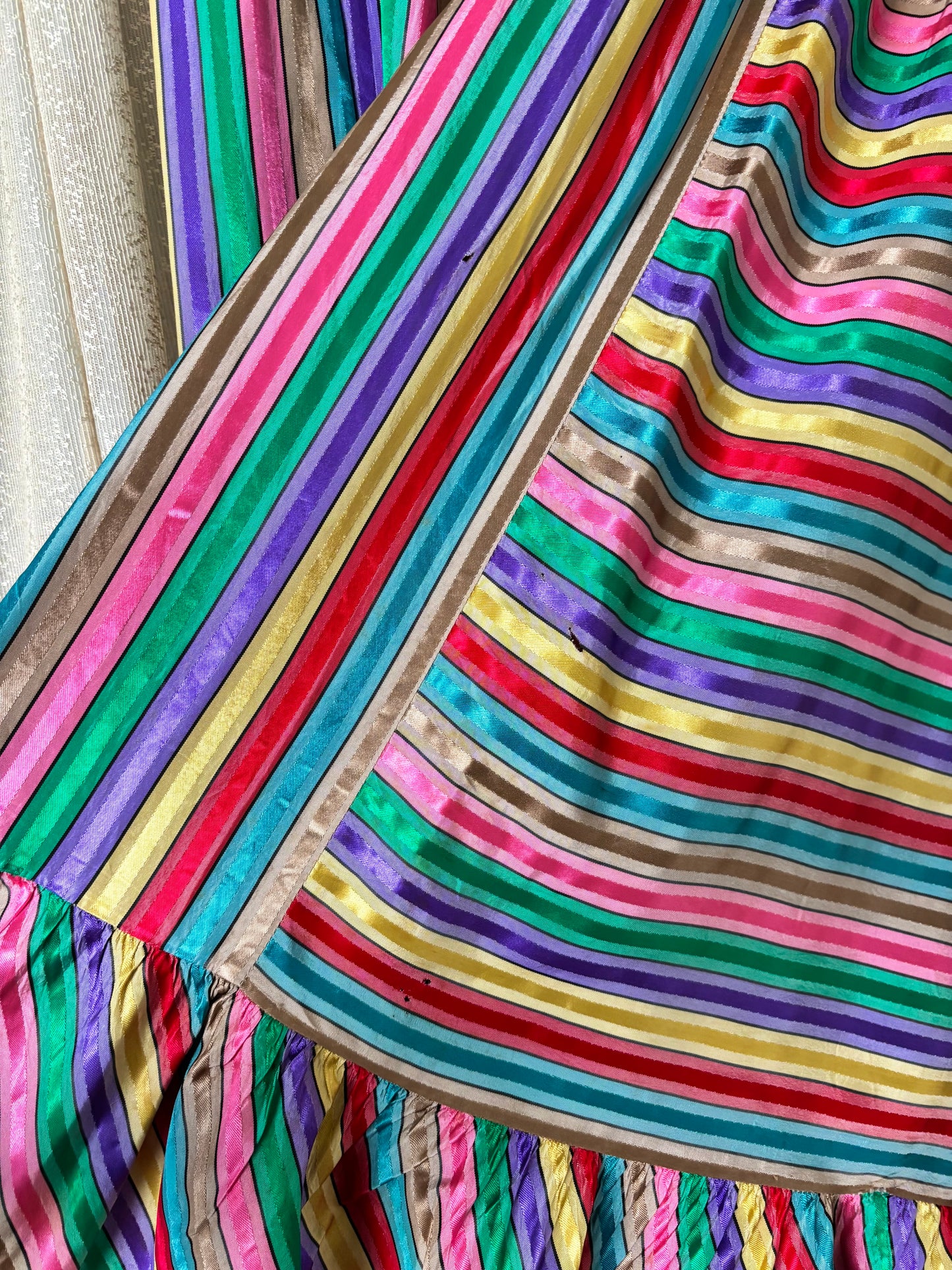 60s Joseph Magnin rainbow ribbon maxi skirt
