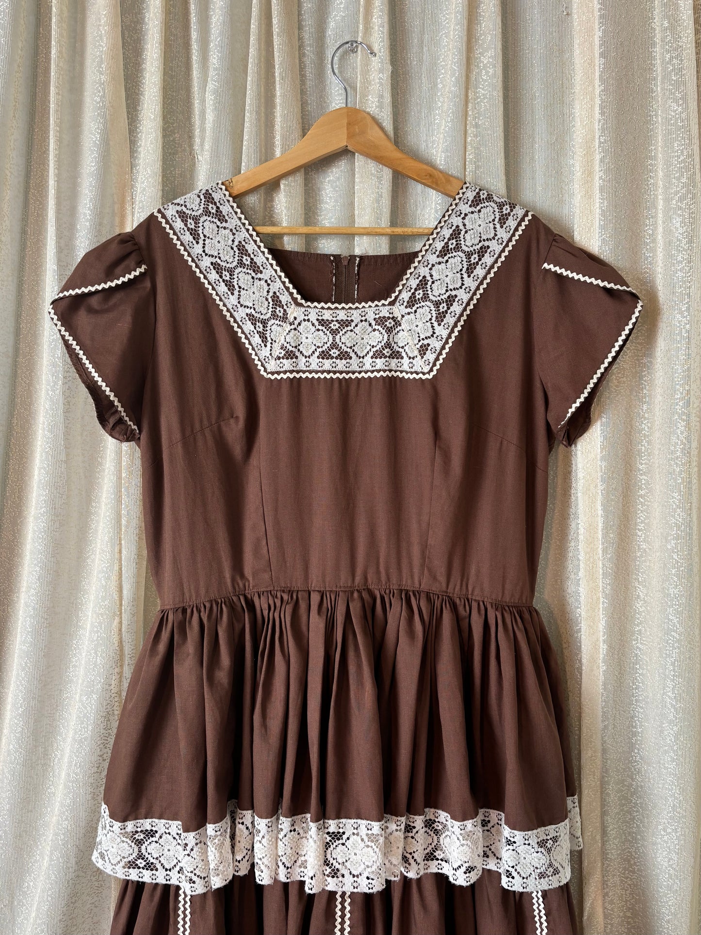 70s western square dance prairie dress