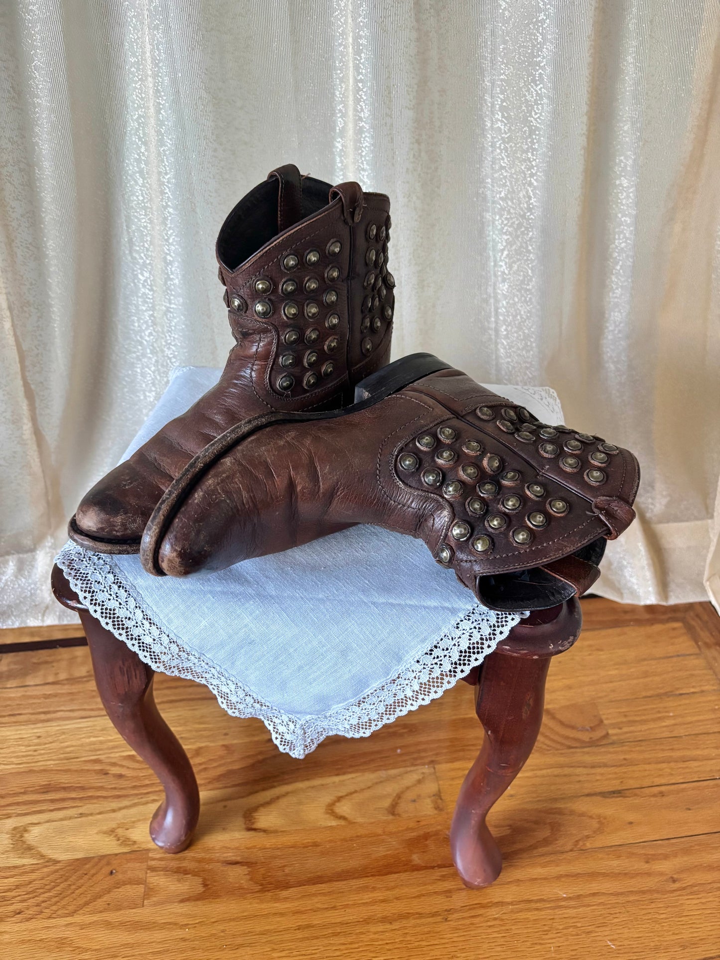 Studded leather Frye boots