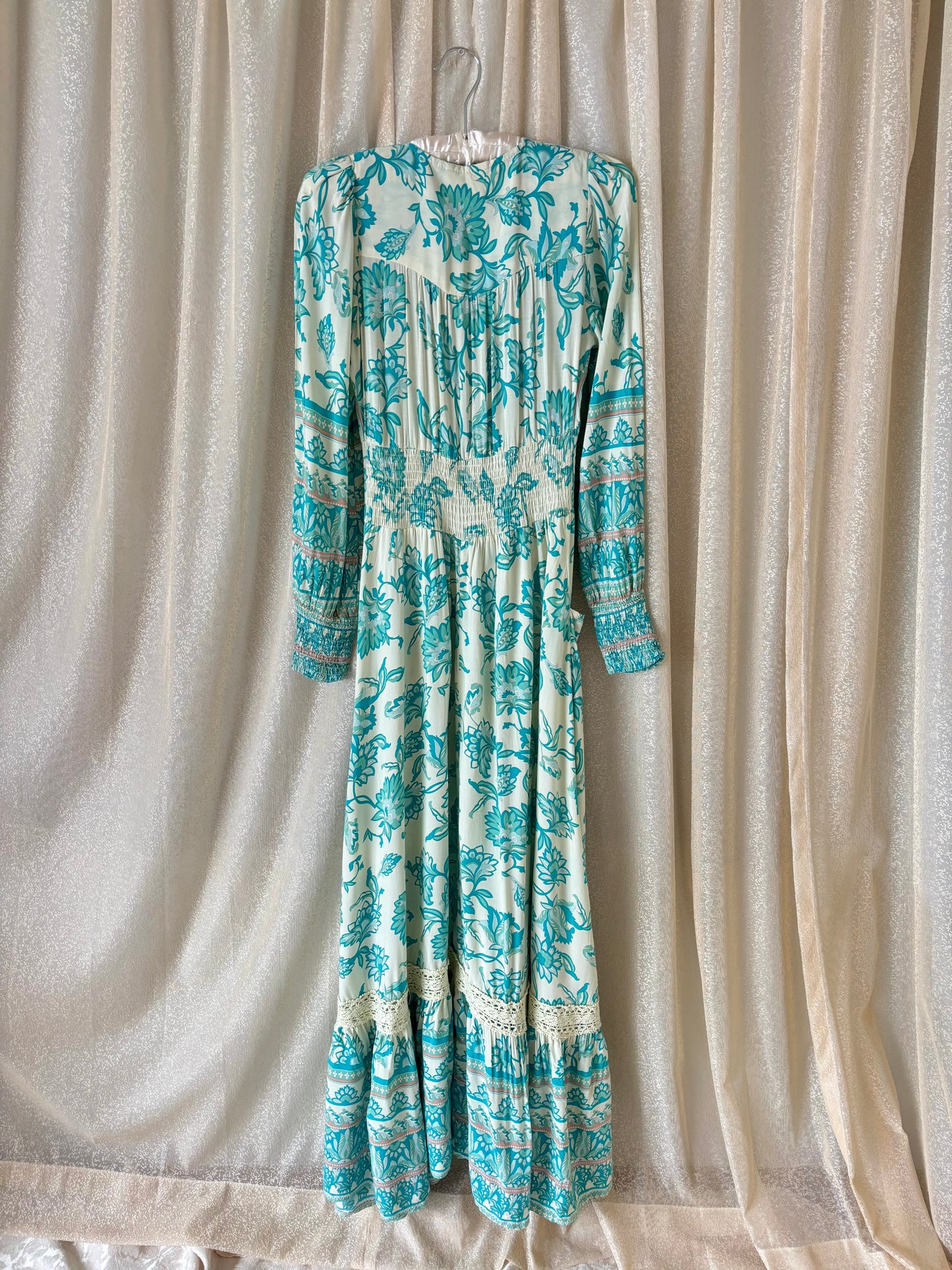 Jaase Sabrina teal boho maxi dress