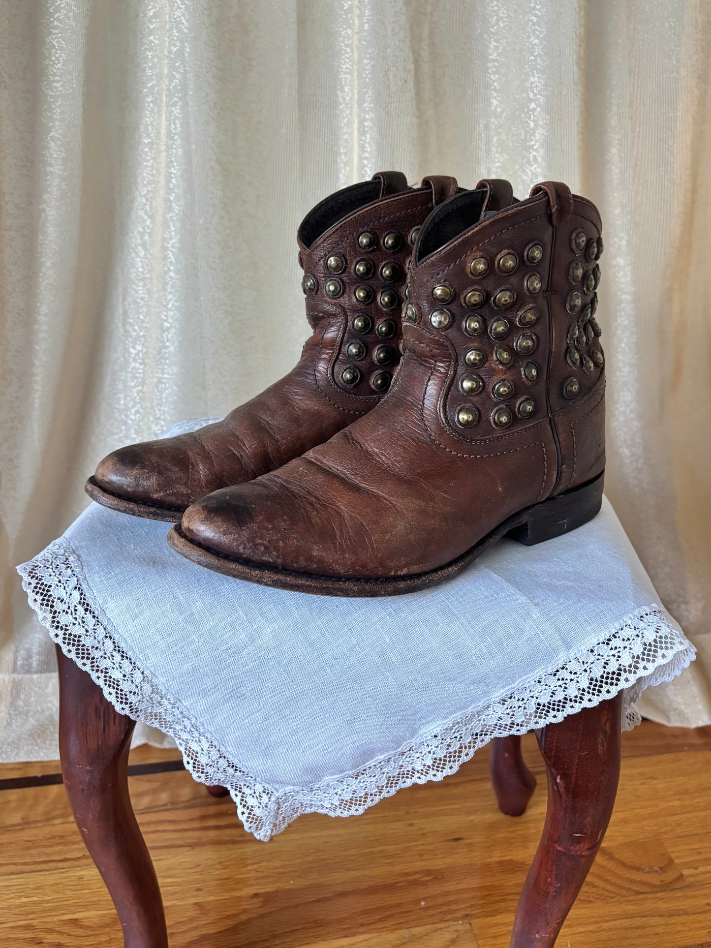Studded leather Frye boots