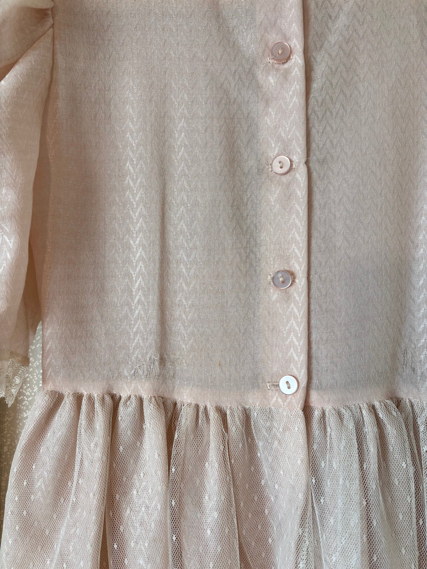 80s pale pink babydoll dress