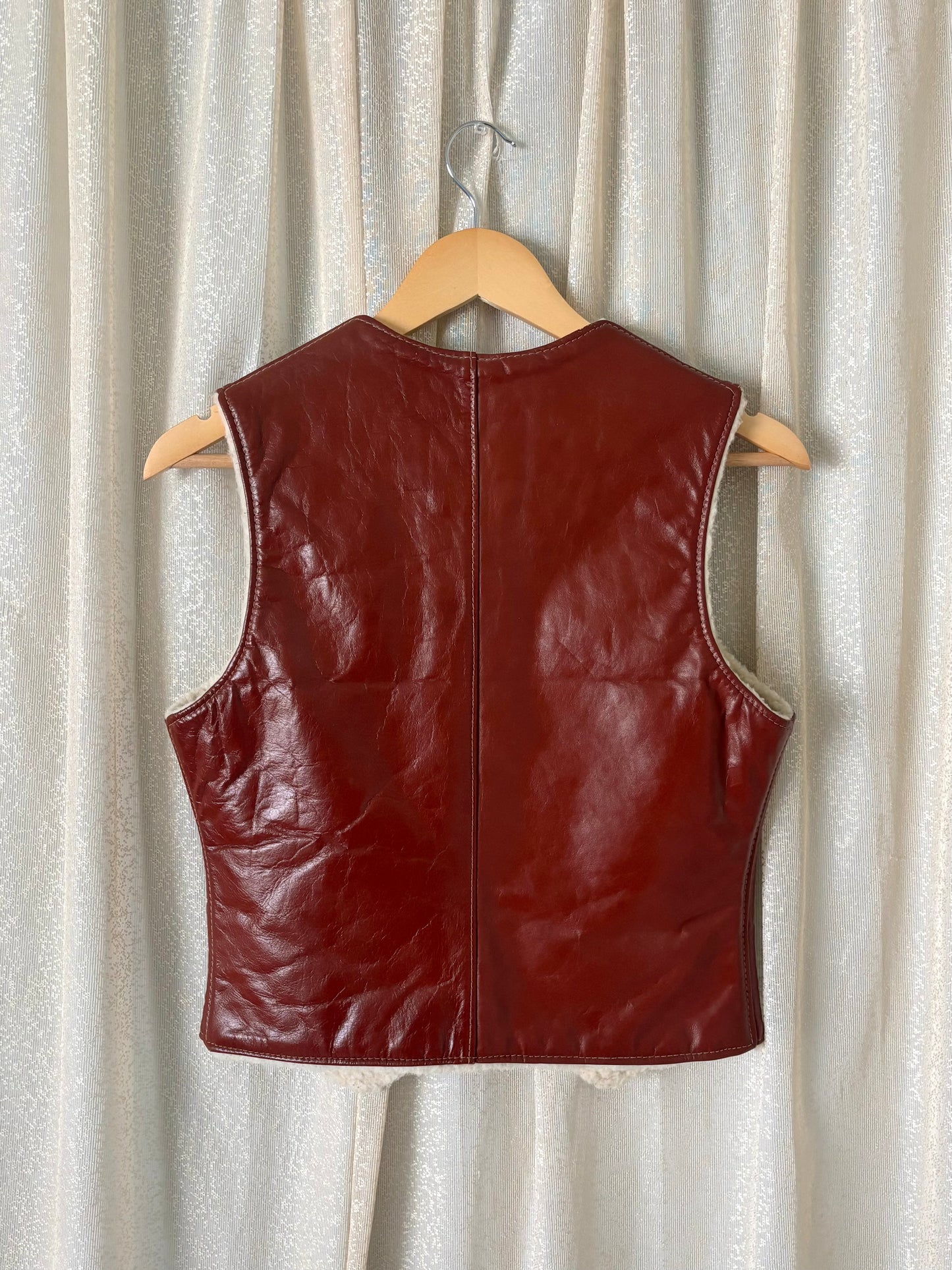 Vintage L.L.Bean leather wool vest