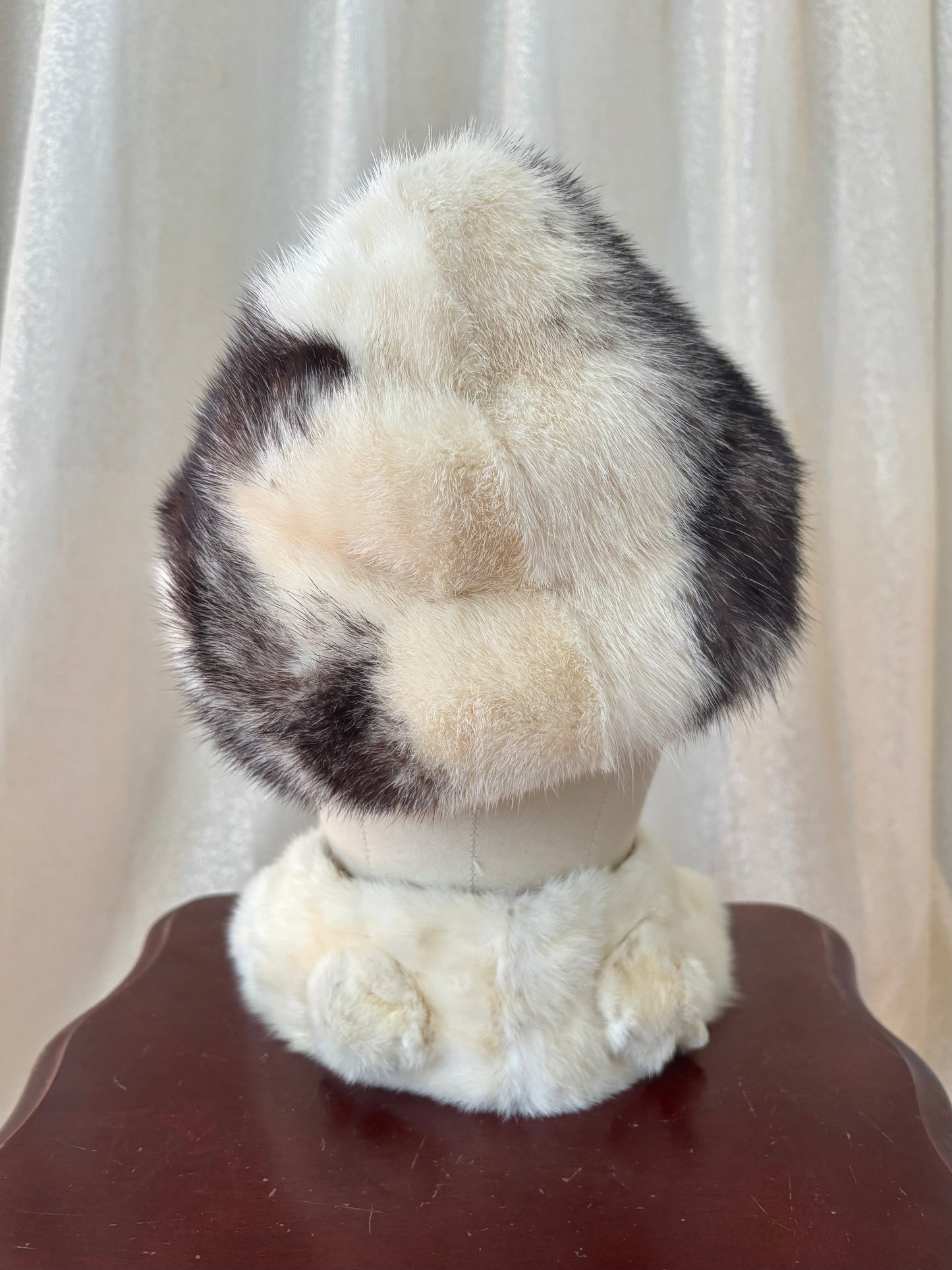 Vintage black cross mink hat