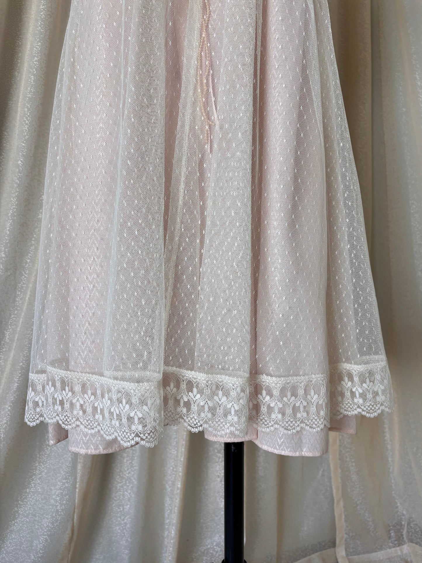 80s pale pink babydoll dress