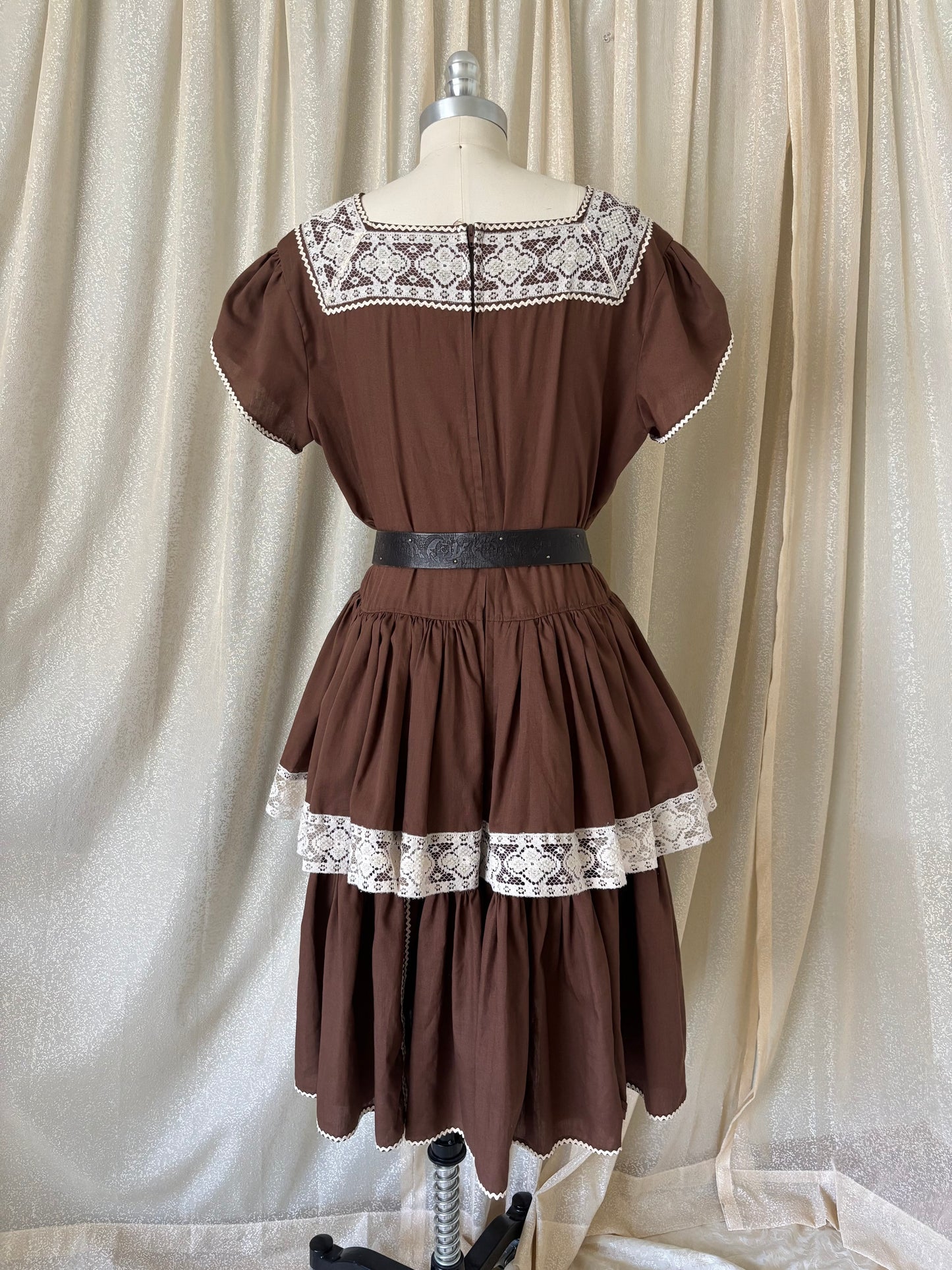70s western square dance prairie dress