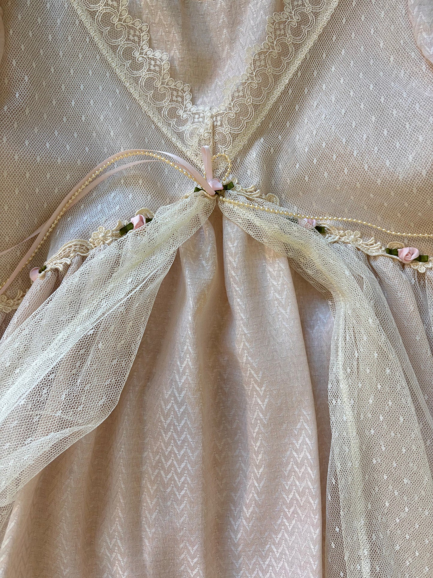 80s pale pink babydoll dress