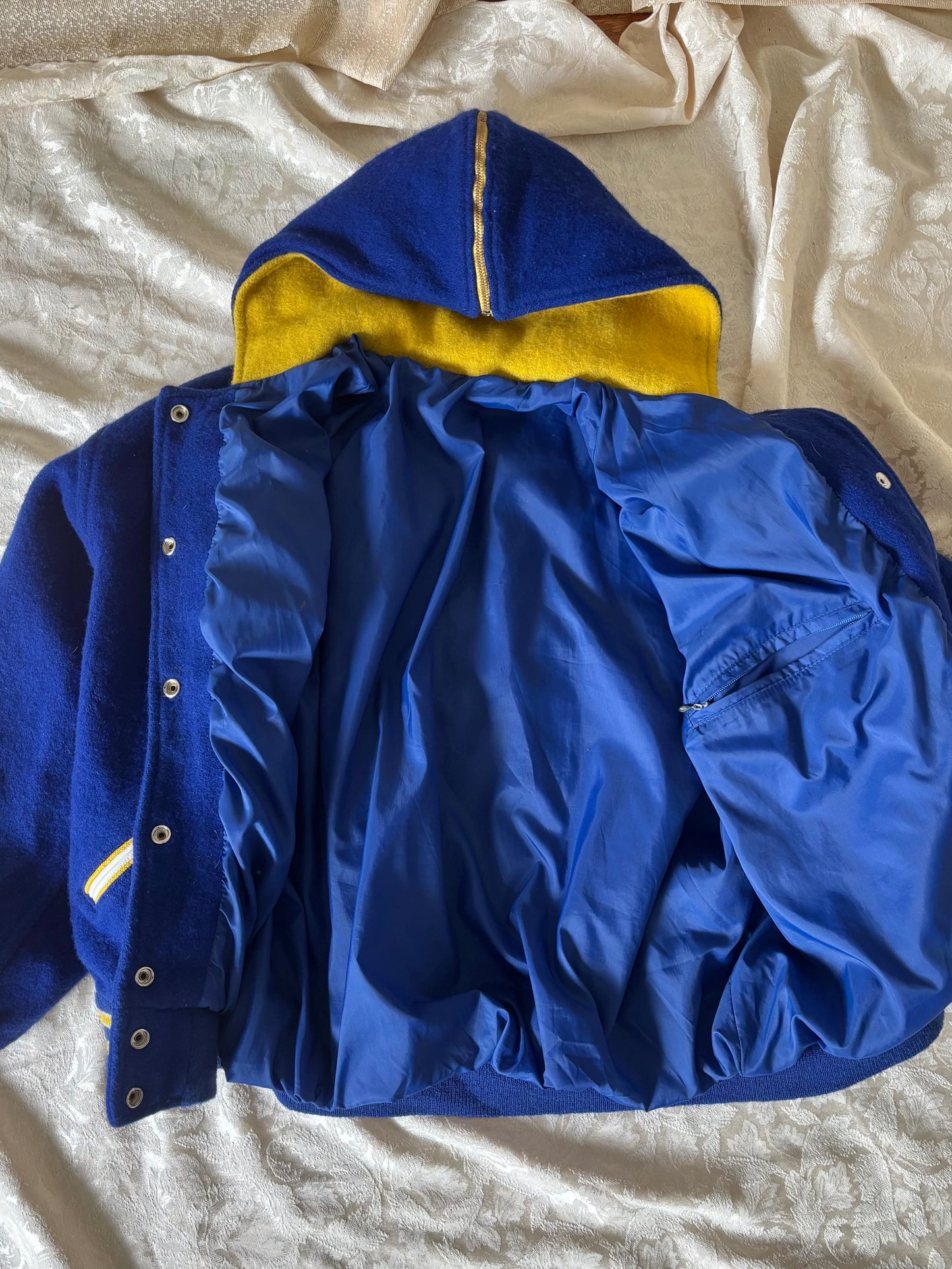 80s custom wool baseball patch varsity jacket