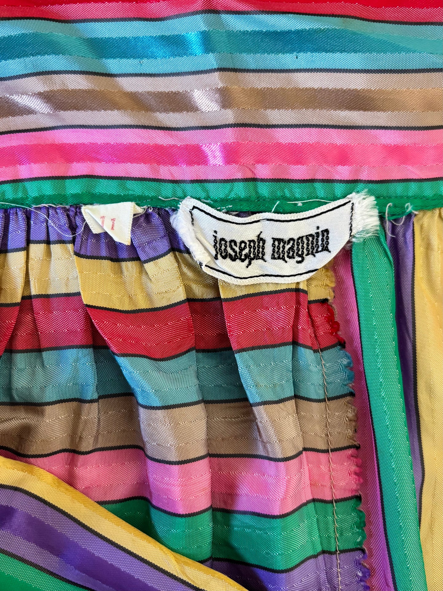 60s Joseph Magnin rainbow ribbon maxi skirt