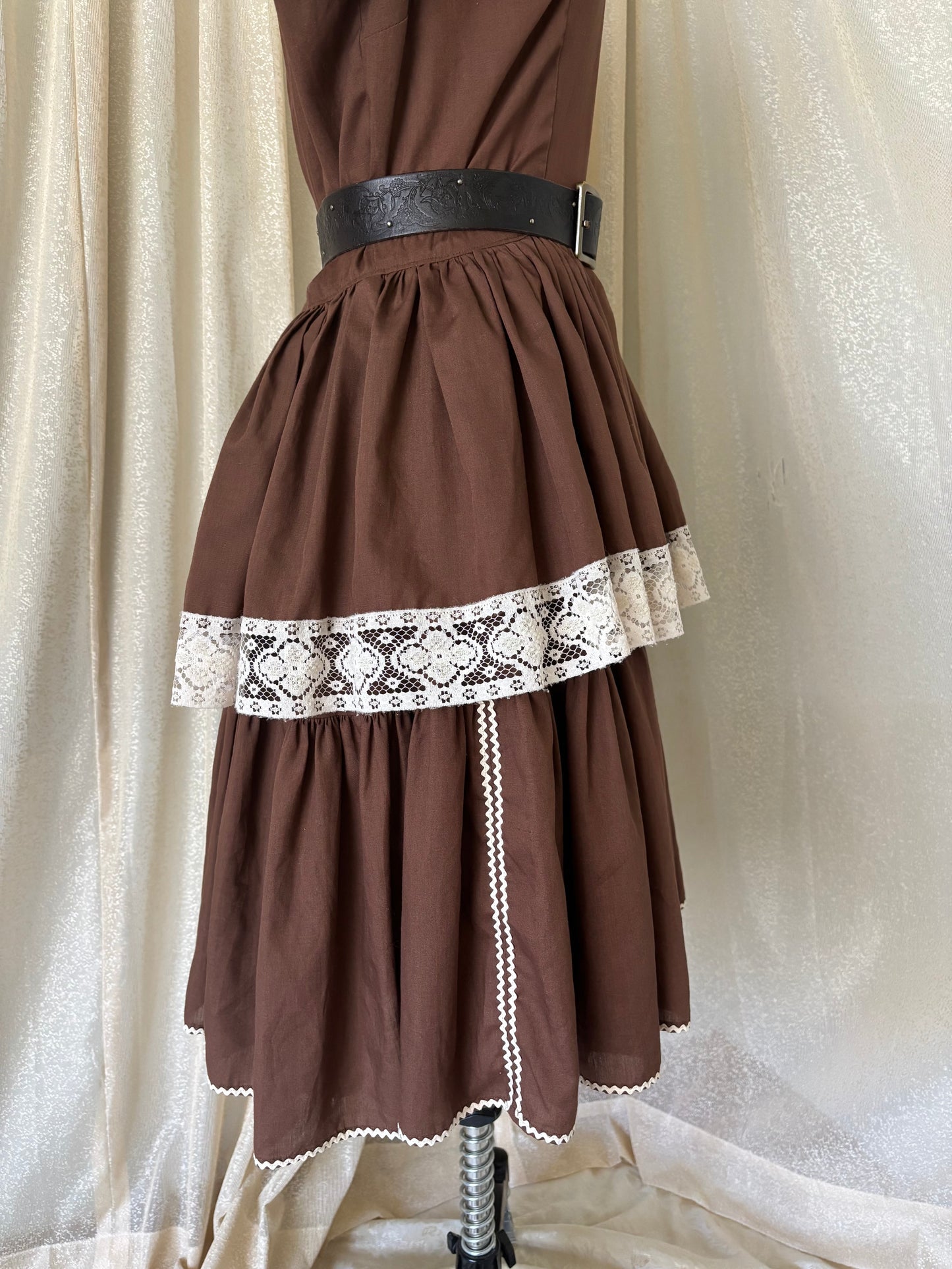 70s western square dance prairie dress