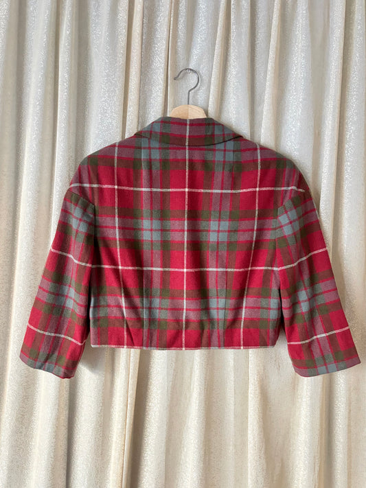 Vintage plaid cropped jacket