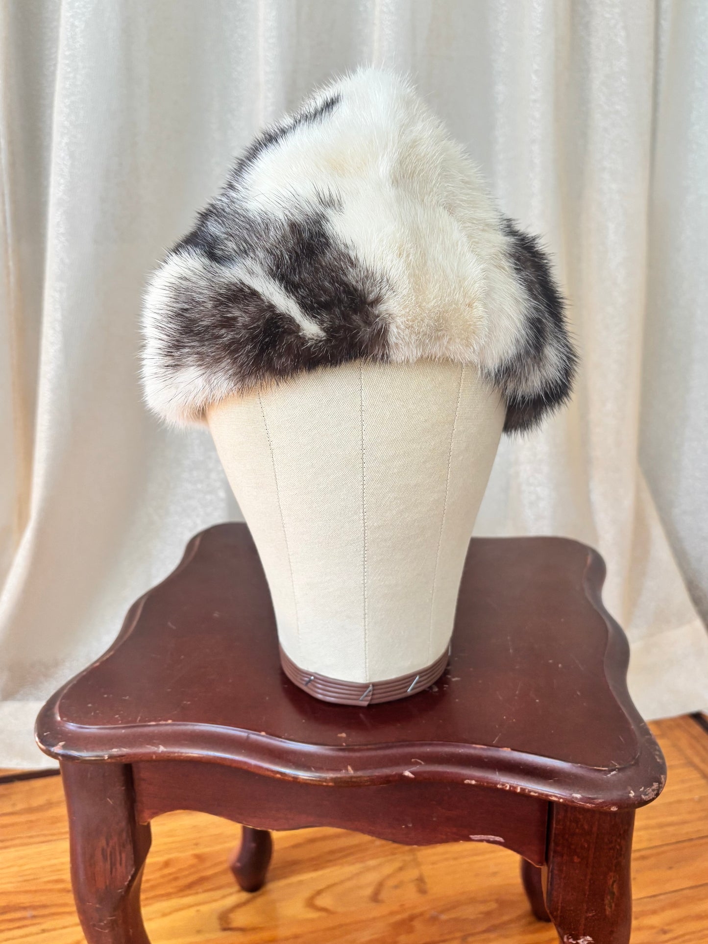 Vintage black cross mink hat