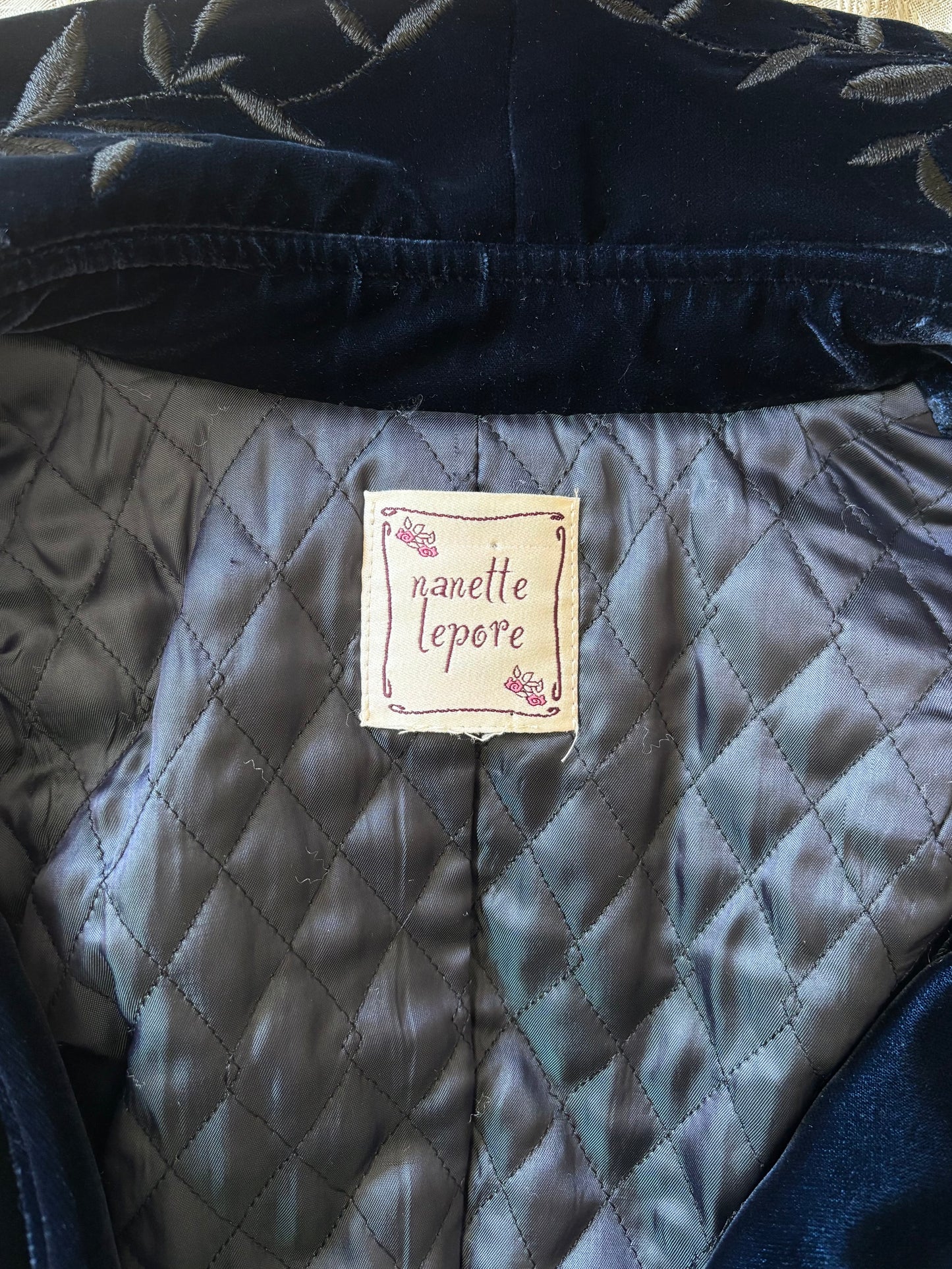 90s/00s Nanette Lepore velvet embroidered jacket
