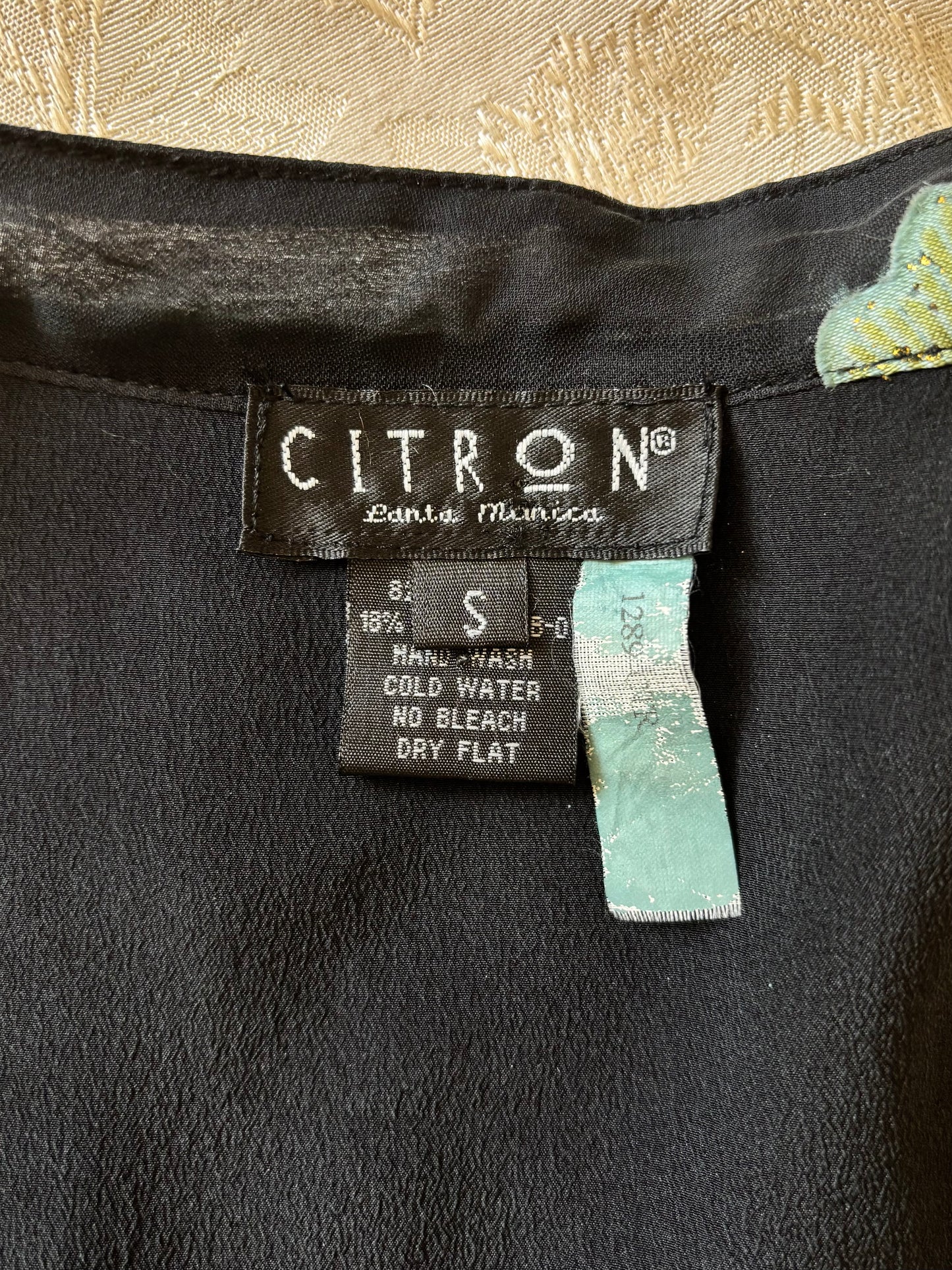 Citron painted qipao-style top