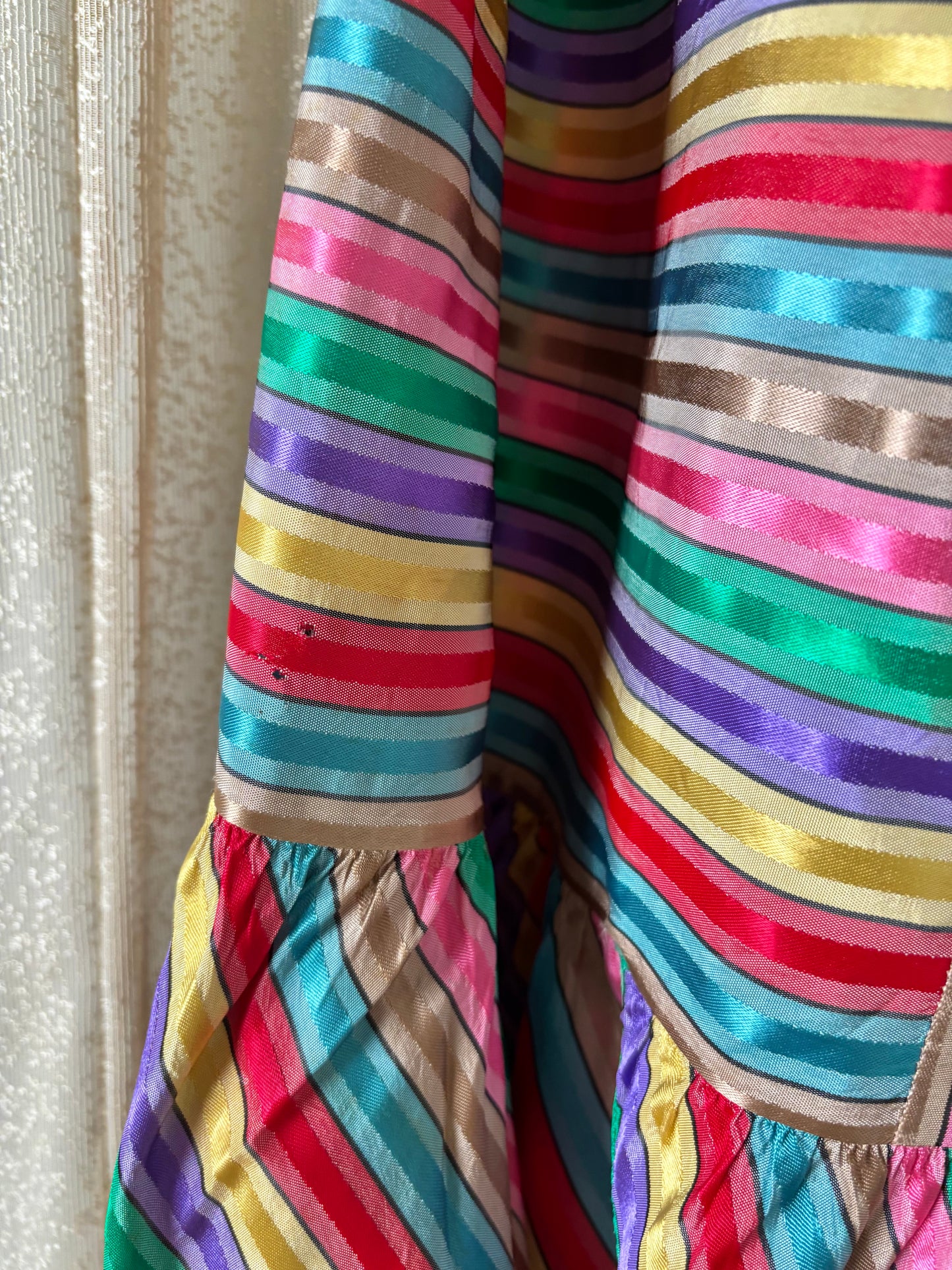 60s Joseph Magnin rainbow ribbon maxi skirt