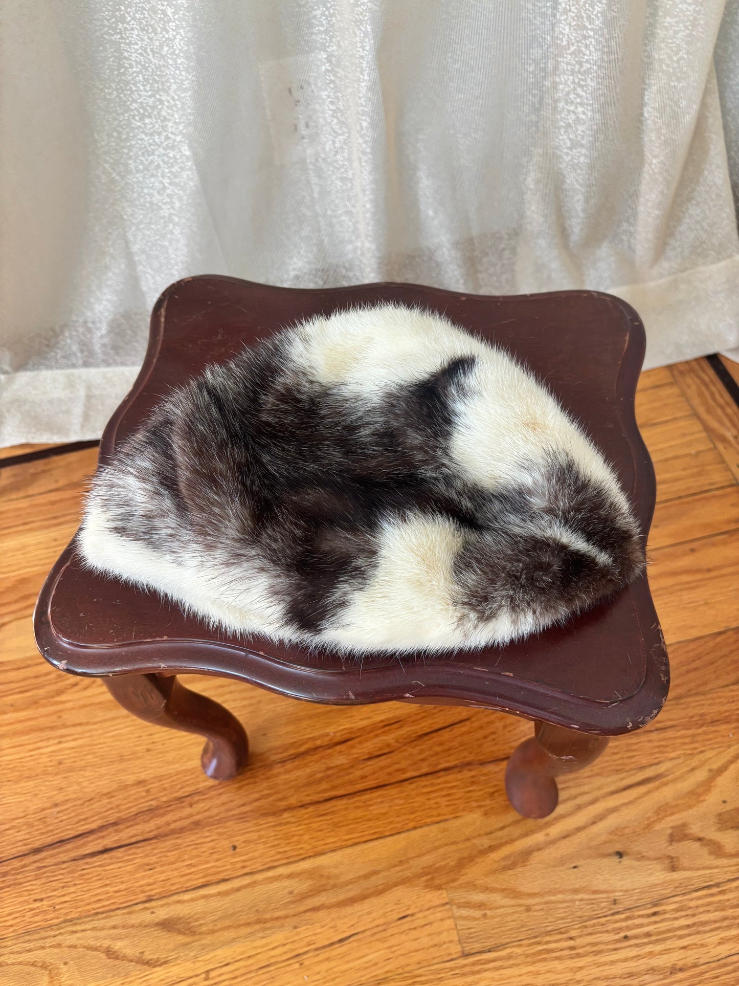 Vintage black cross mink hat