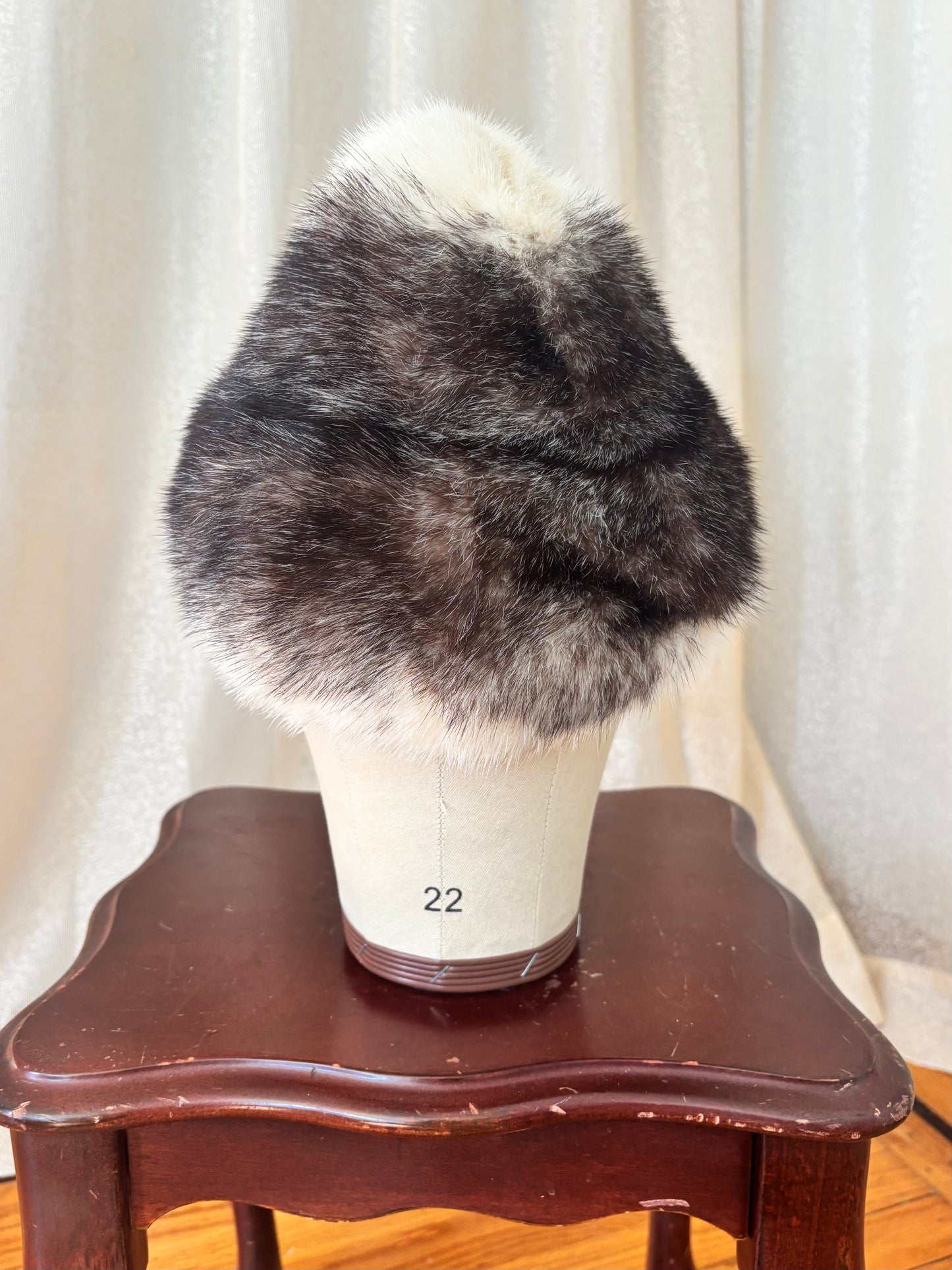 Vintage black cross mink hat