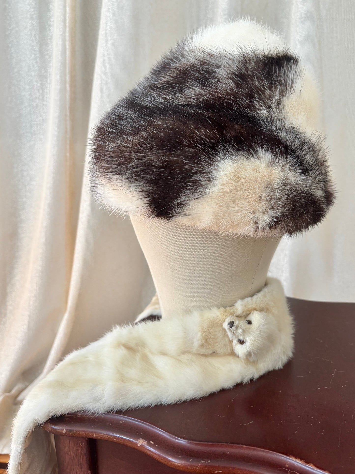 Vintage ermine taxidermy stole