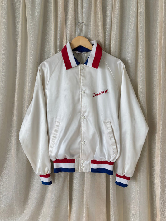 80s "Coke is it!" satin bomber jacket