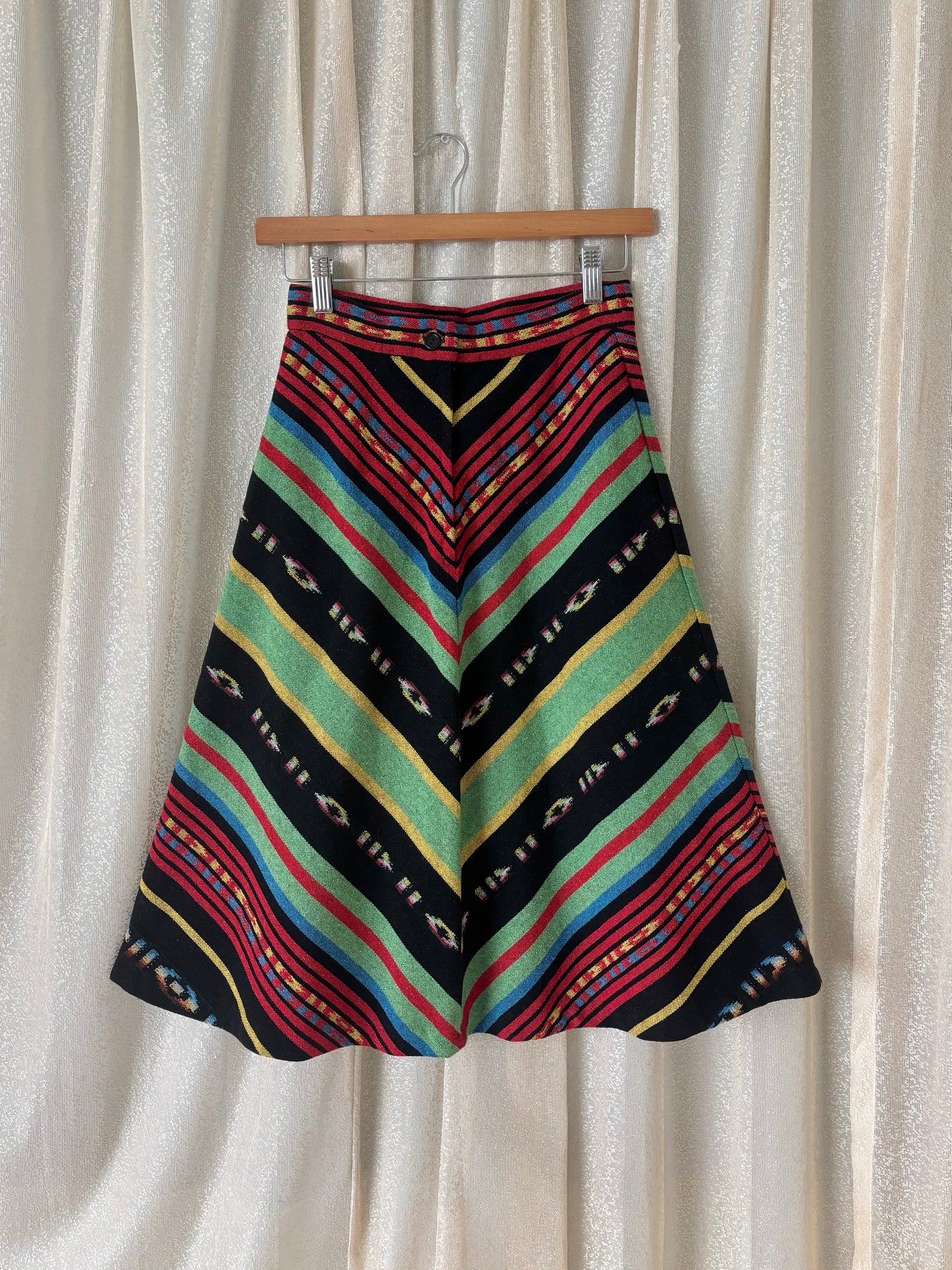 70s chevron serape blanket skirt