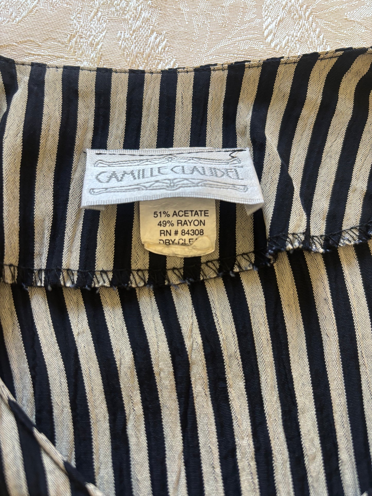 80s/90s crinkle pleated pinstripe button-down