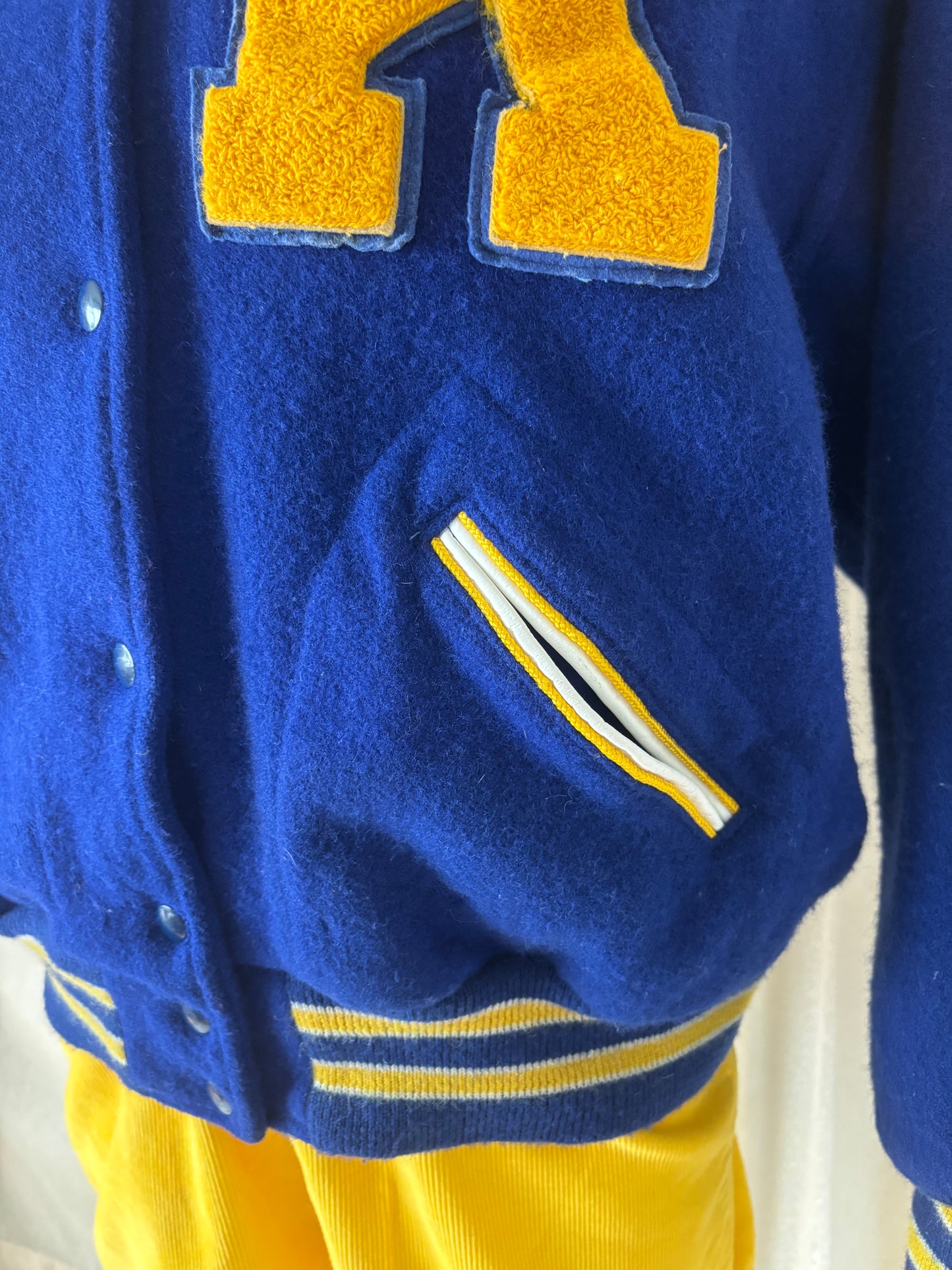 80s custom wool baseball patch varsity jacket