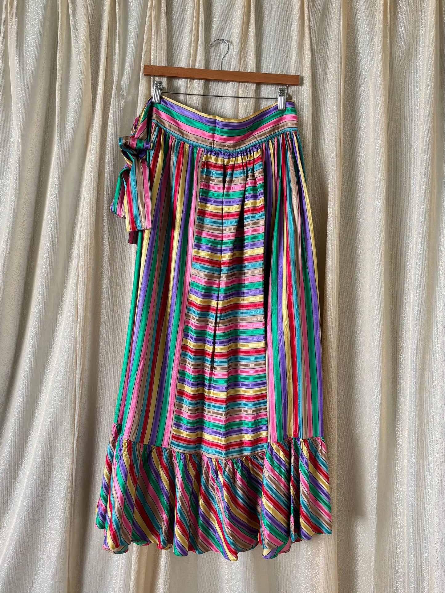 60s Joseph Magnin rainbow ribbon maxi skirt