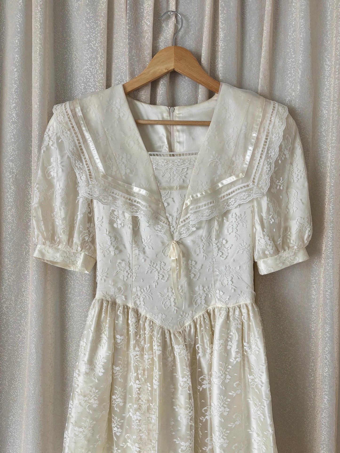 80s lace sailor collar Gunne Sax