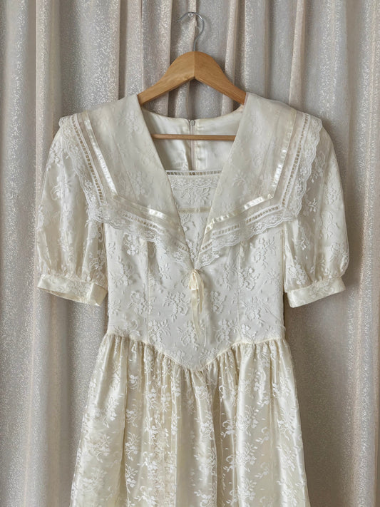 80s lace sailor collar Gunne Sax