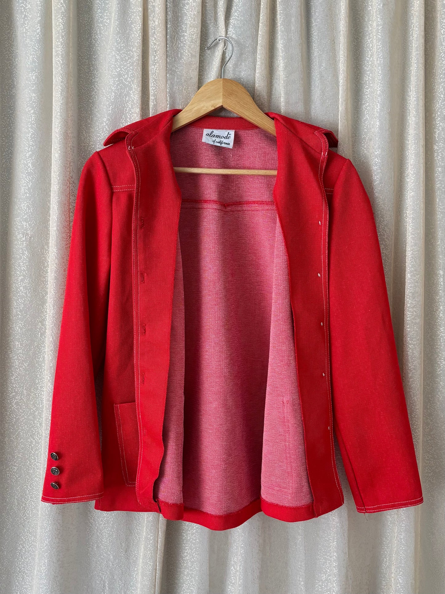 70s red button down