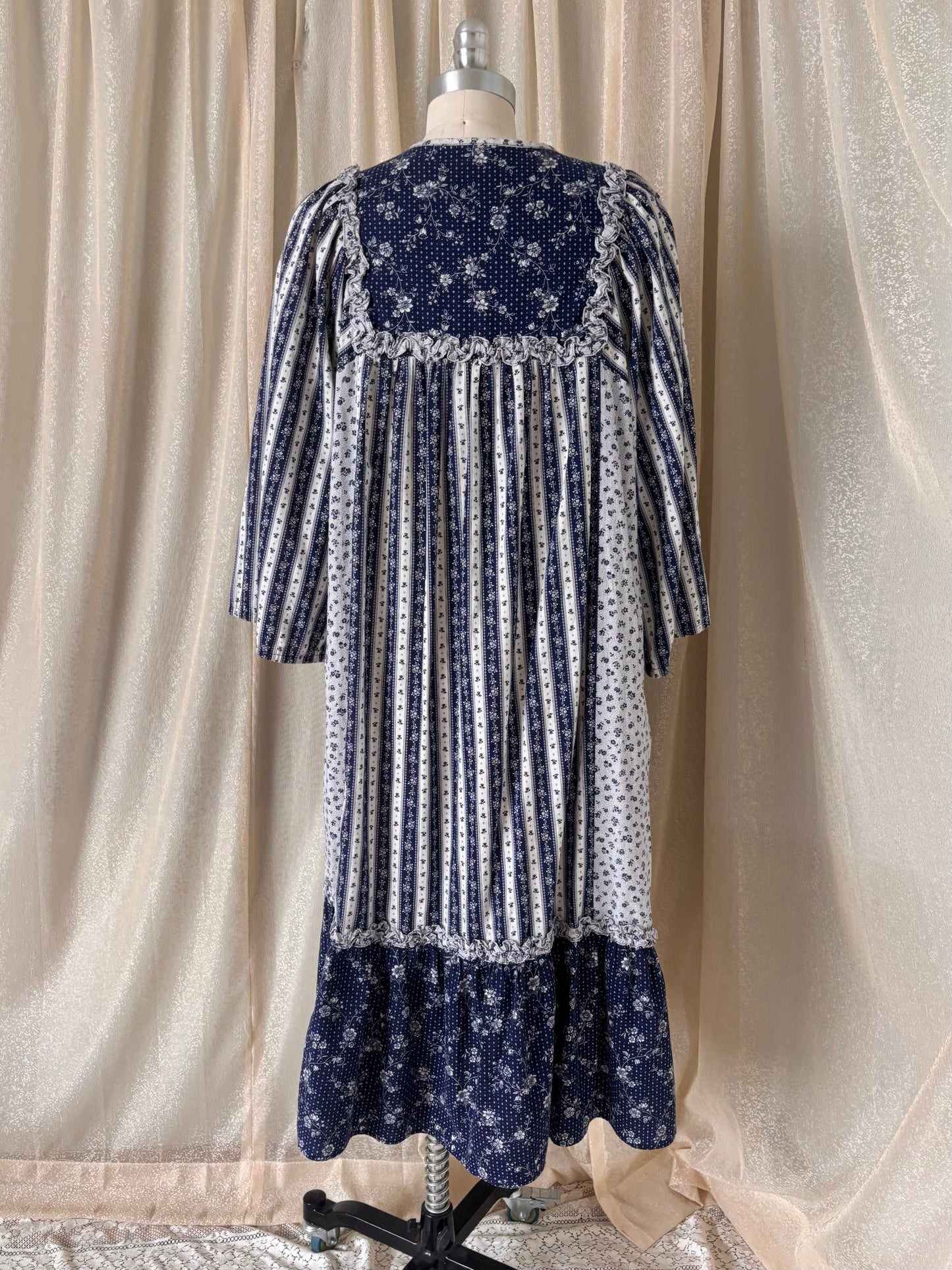 Vintage floral striped prairie dress