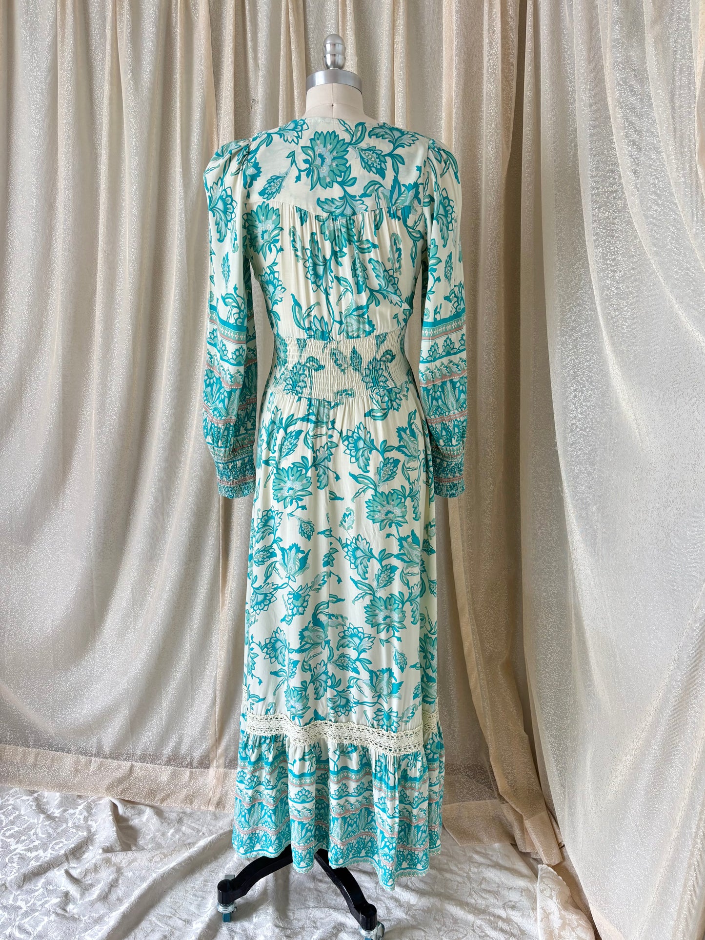 Jaase Sabrina teal boho maxi dress