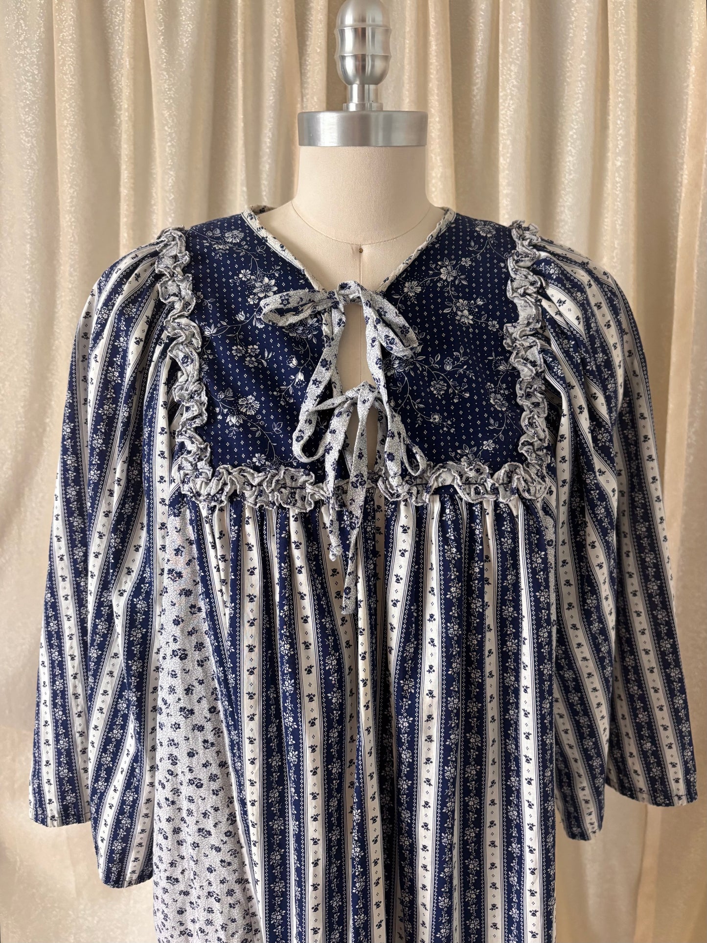 Vintage floral striped prairie dress