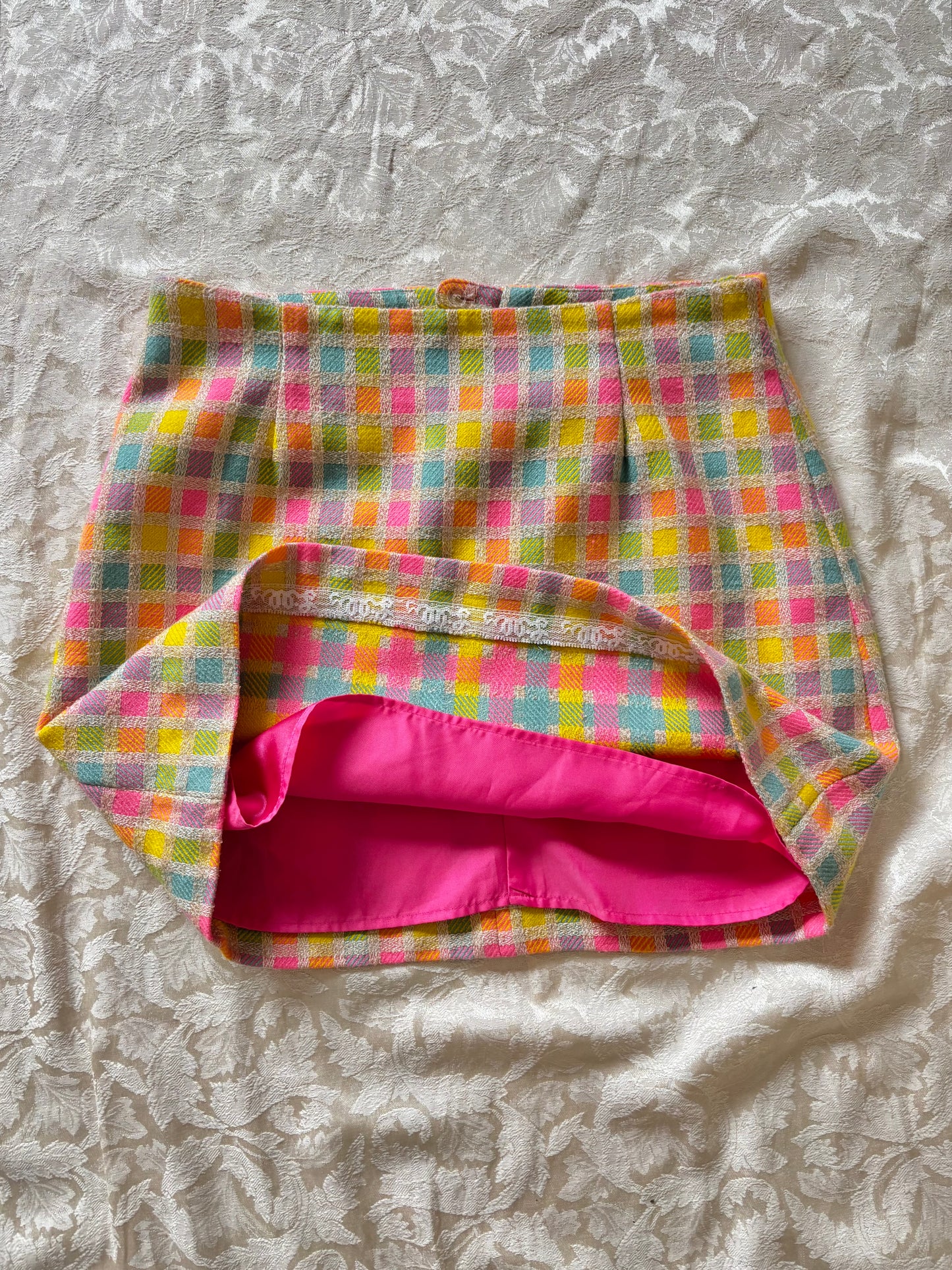 Lilly Pulitzer checkered bouclé mini skirt